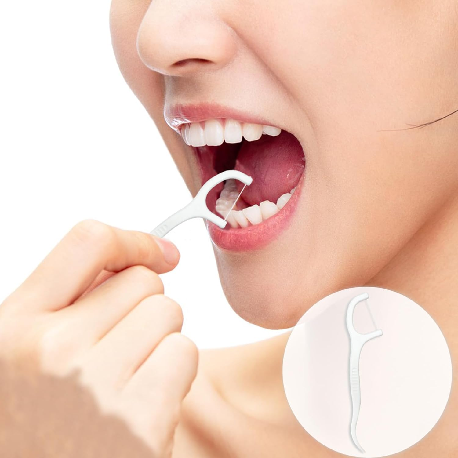 200 Count Tooth Floss Picks, Double Cleaning Tooth Picks Flossers with Bristles,Small Home Tooth Pick for Adult (200) image number 2