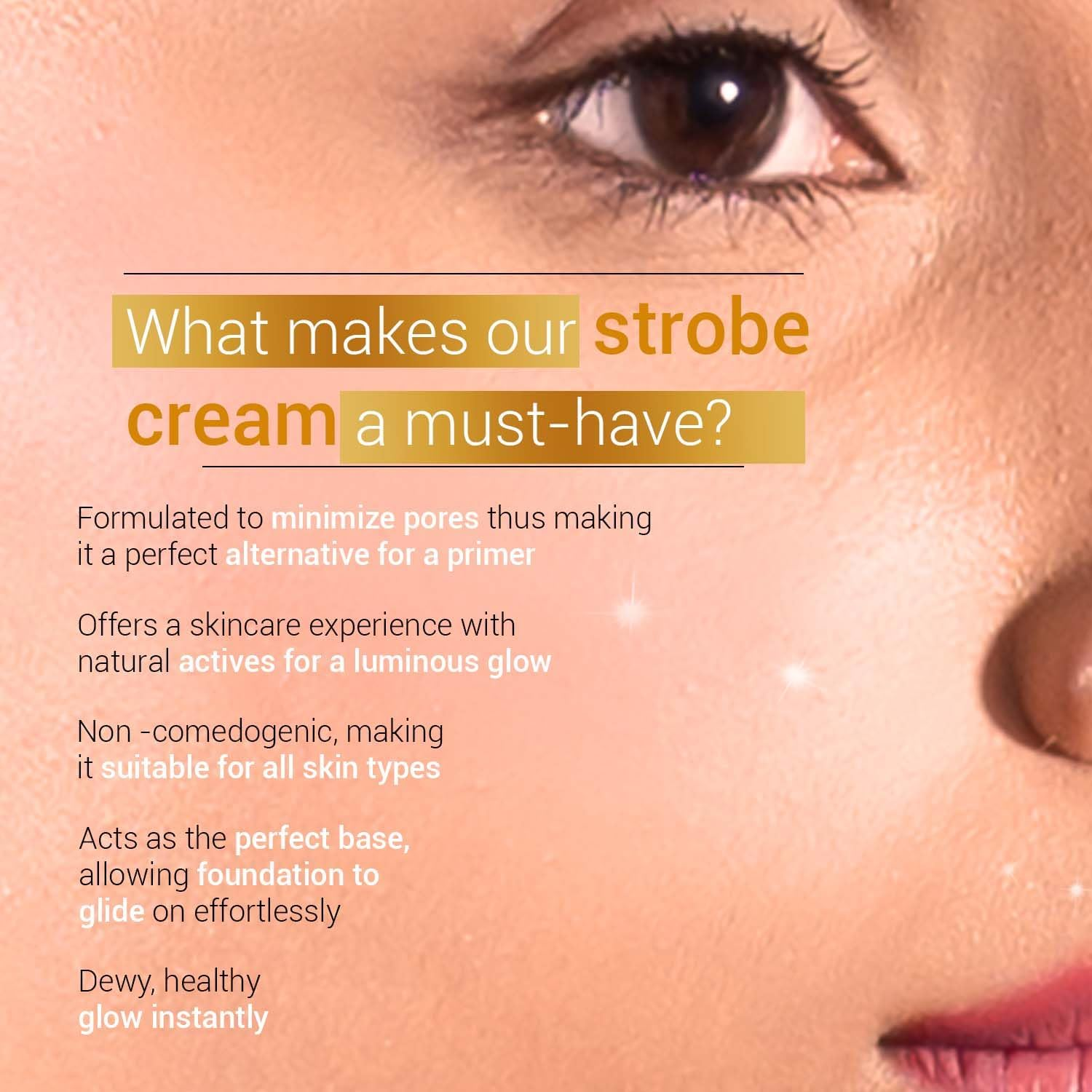 Sotrue Strobe Cream Gold for Face Radiance, Multipurpose Strobe Cream, Dewy Glazed Instant Glow, Highlighter for Face, Boosts Hydration, for All Skin Types, 30G, image number 1