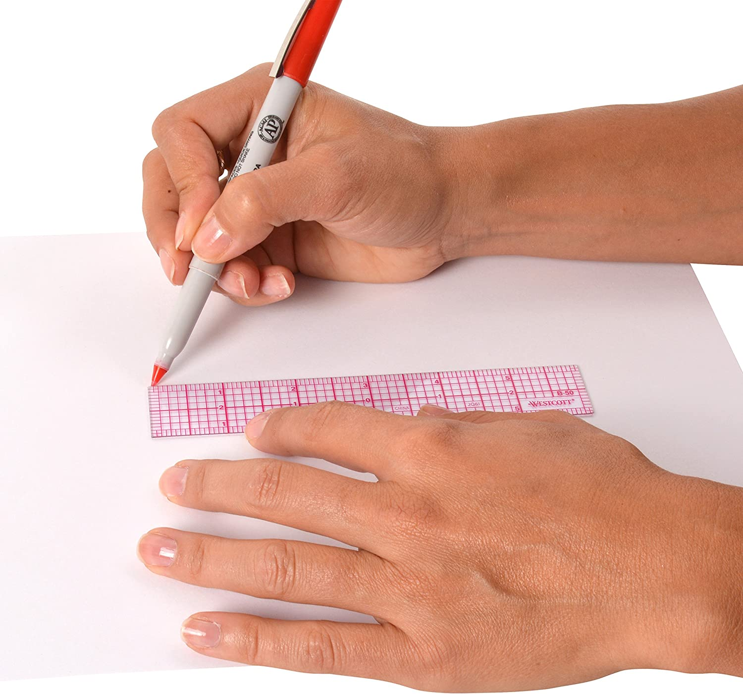 Westcott 8Ths 6-Inch Beveled Transparent Ruler (B-50) image number 1