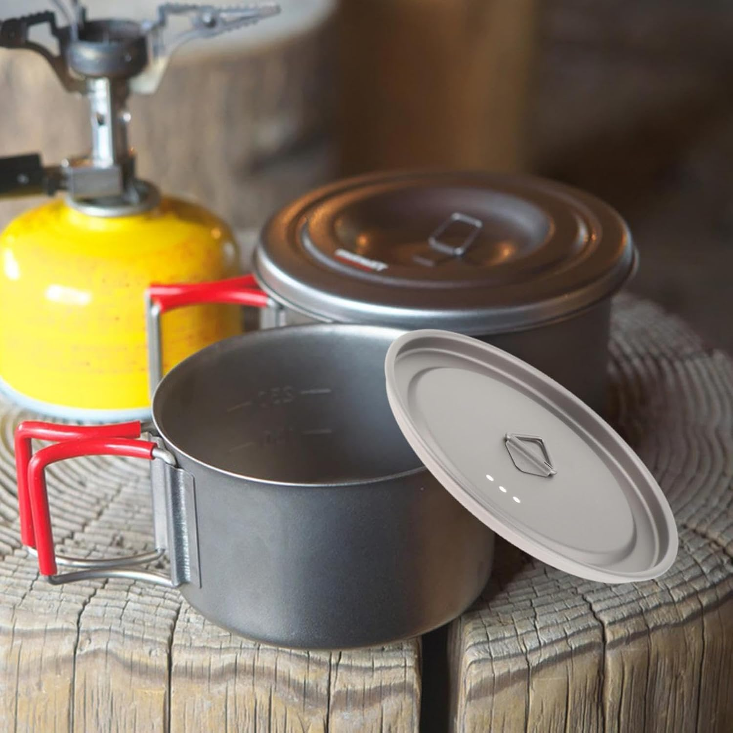 Eigell Titanium Cup Lid with Loop Ultralight Portable Cookware Drinkware Camping Pot Lid Tea Coffee Mug Lids for Picnic Water Cup Grill Accessories, 95Mm image number 5