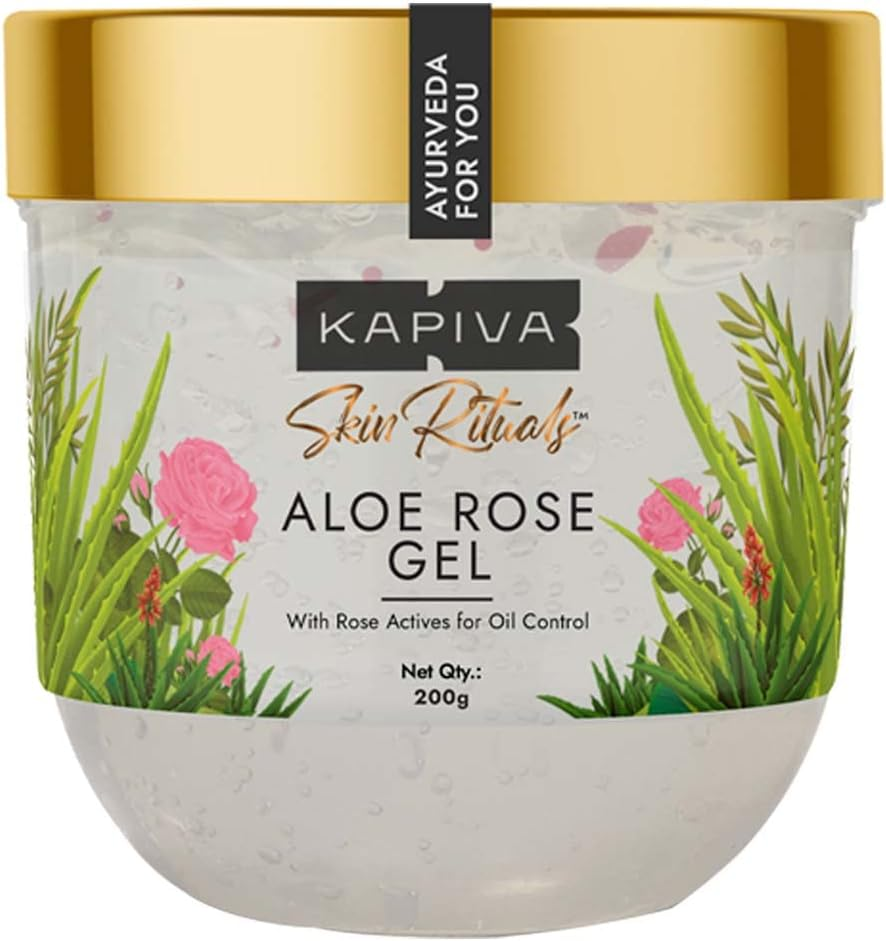 Kapiva Aloe Rose Gel 200G - After-Sun Soothing Gel for Sunburn Relief & Hydration, Clinically Tested Rose Actives, Ayurvedic Tan Minimiser image number 4
