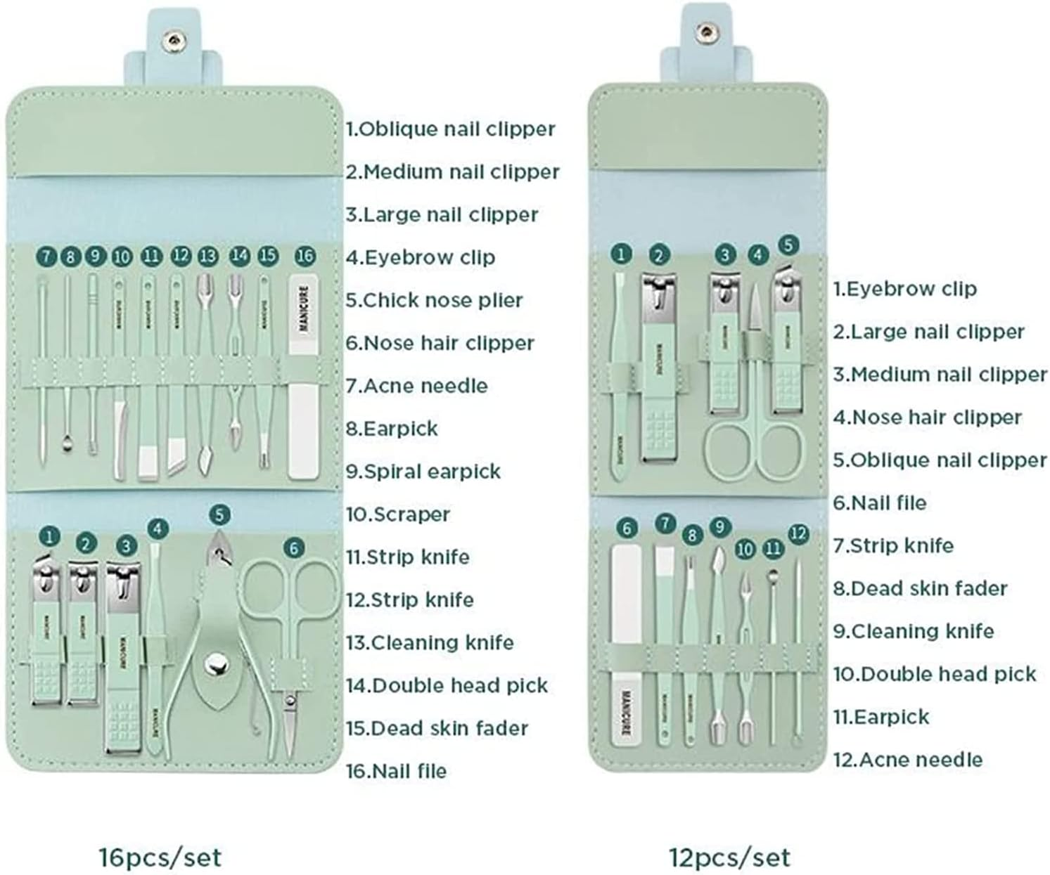 12/16-Pieces Manicure Pedicure Kit Gift Set, High Precision Stainless Steel Nail Clippers Set Beauty Set for Hand Eyebrows Ears Foot Care with Portable Stylish Case (12In1, Yellow) image number 1