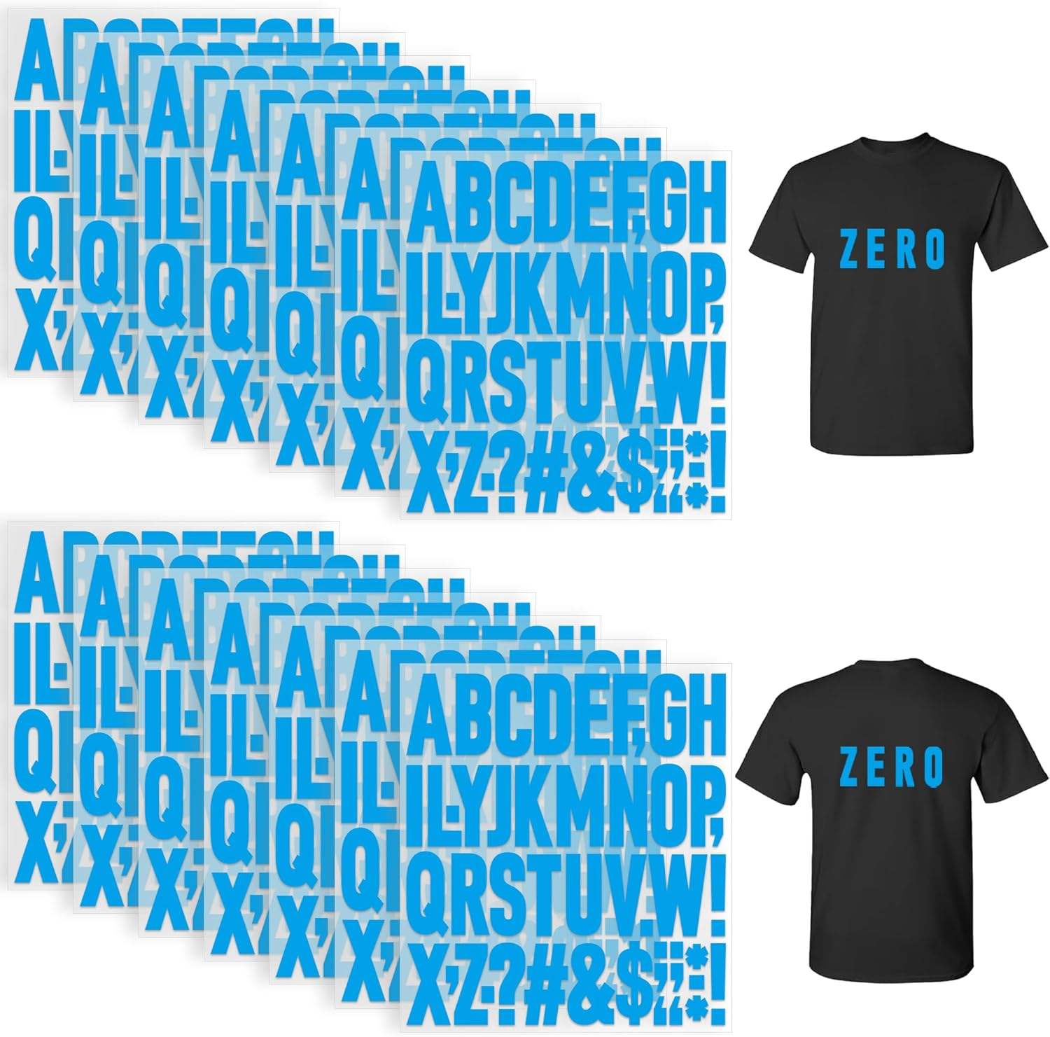 15 Sheets 690Pcs Iron on Letters 2 Inch Vinyl Iron on Letters for Clothing Heat Transfer Letters with A-Z PU Alphabets Stickers Heat Press Letters for T-Shirts Jerseys Hats Printing DIY Crafts (White)