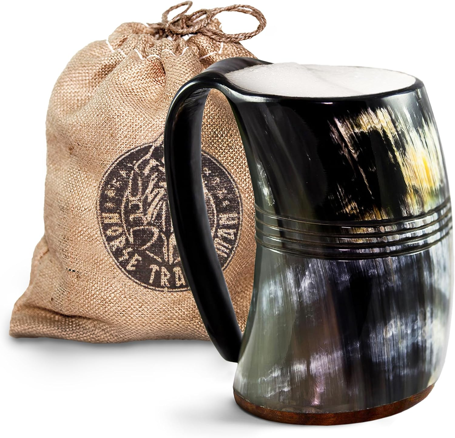 Norse Tradesman Genuine Viking Drinking Horn Mug&hellip; (500 MLS, Original, Low Polish)