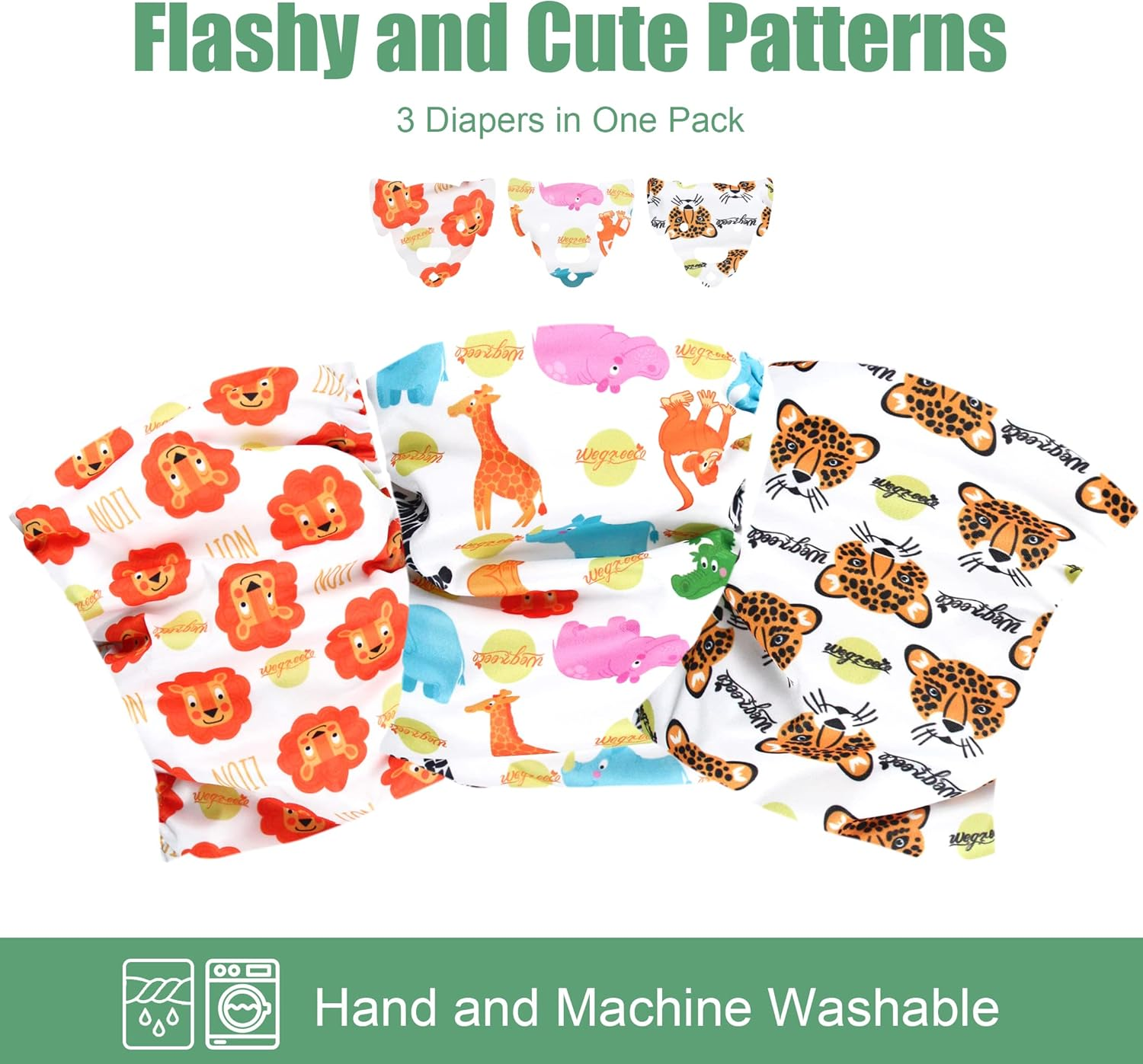 Wegreeco Washable Male Dog Belly Band Pattern- Pack of 3 - Washable Male Dog Belly Wrap, Dog Diapers Male (S, Magic) image number 3