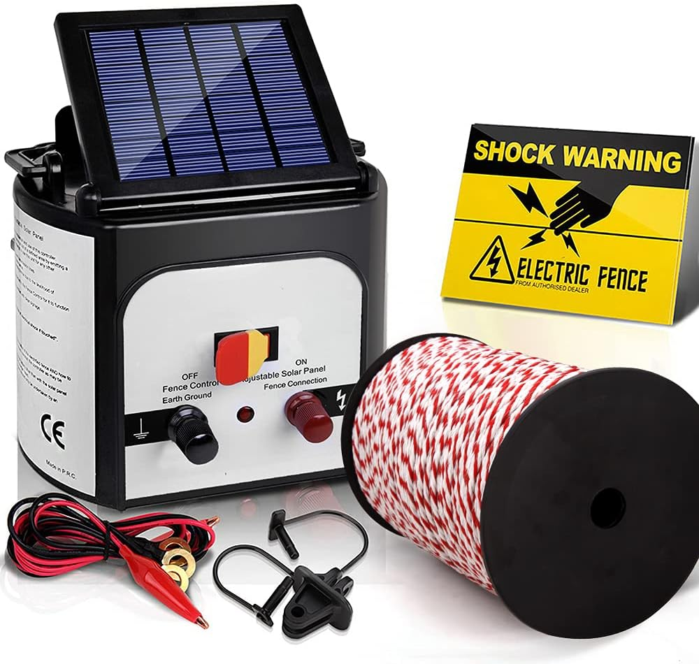 Giantz Fence Energiser 8Km Solar Energizer Charger Electric Wire, Fencing Equipment, 0.3J Discharge Energy Lead Sealed Battery Panel 500M Polyrope 4Mm Width image number 6