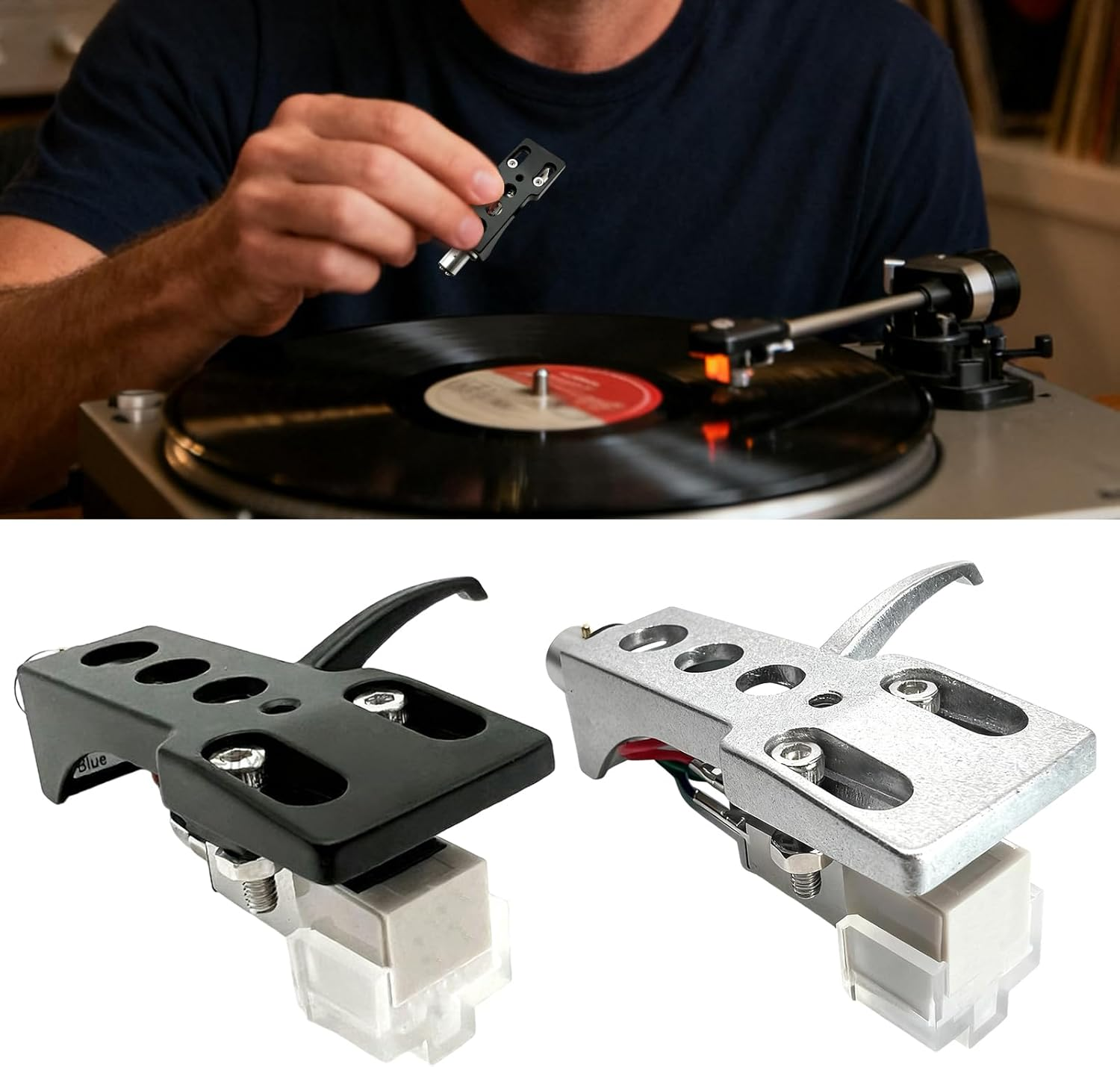 Turntable Cartridge - 3.1Cm Phono Cartridge, Conical, Adjustable Easy Mount Record Player Pickup Delivering Stable Tracking Balanced Output and High Fidelity Sound for Home Audio Systems image number 1