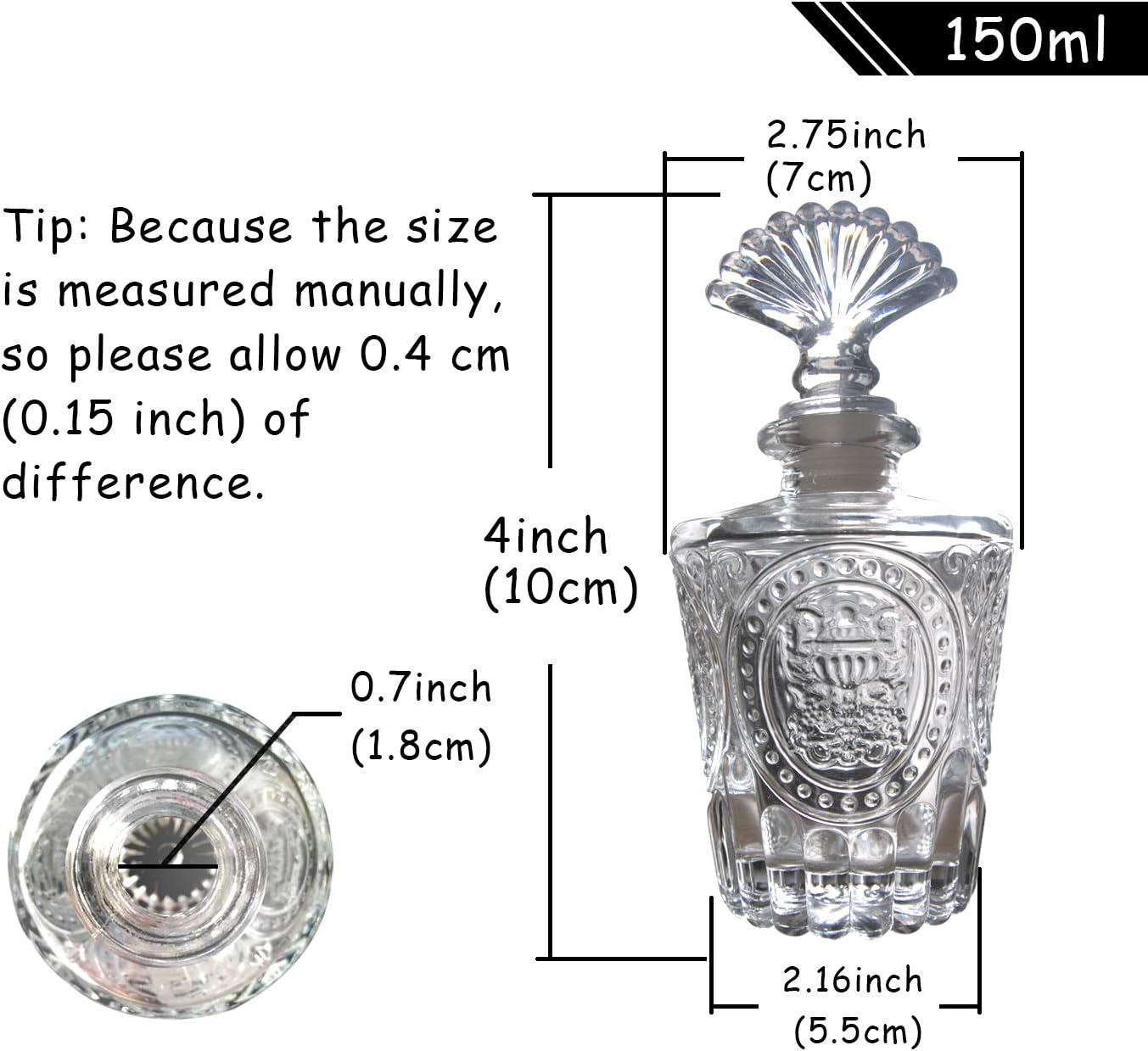 Set of 4 Glass Diffuser Bottles 150Ml,Reed Diffuser Aroma Bottles image number 3