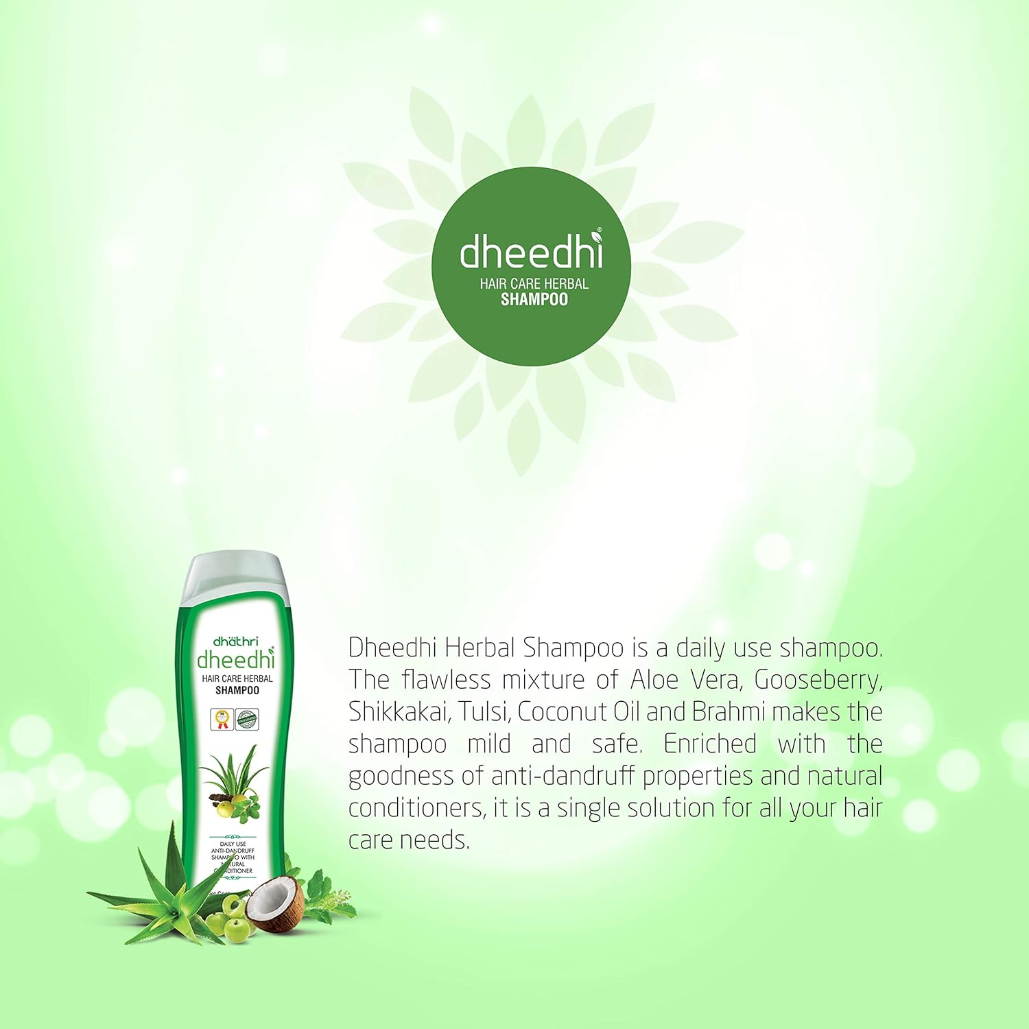 Dhathri Daily Herbal Shampoo, 200 Ml (Pack of 3) image number 4