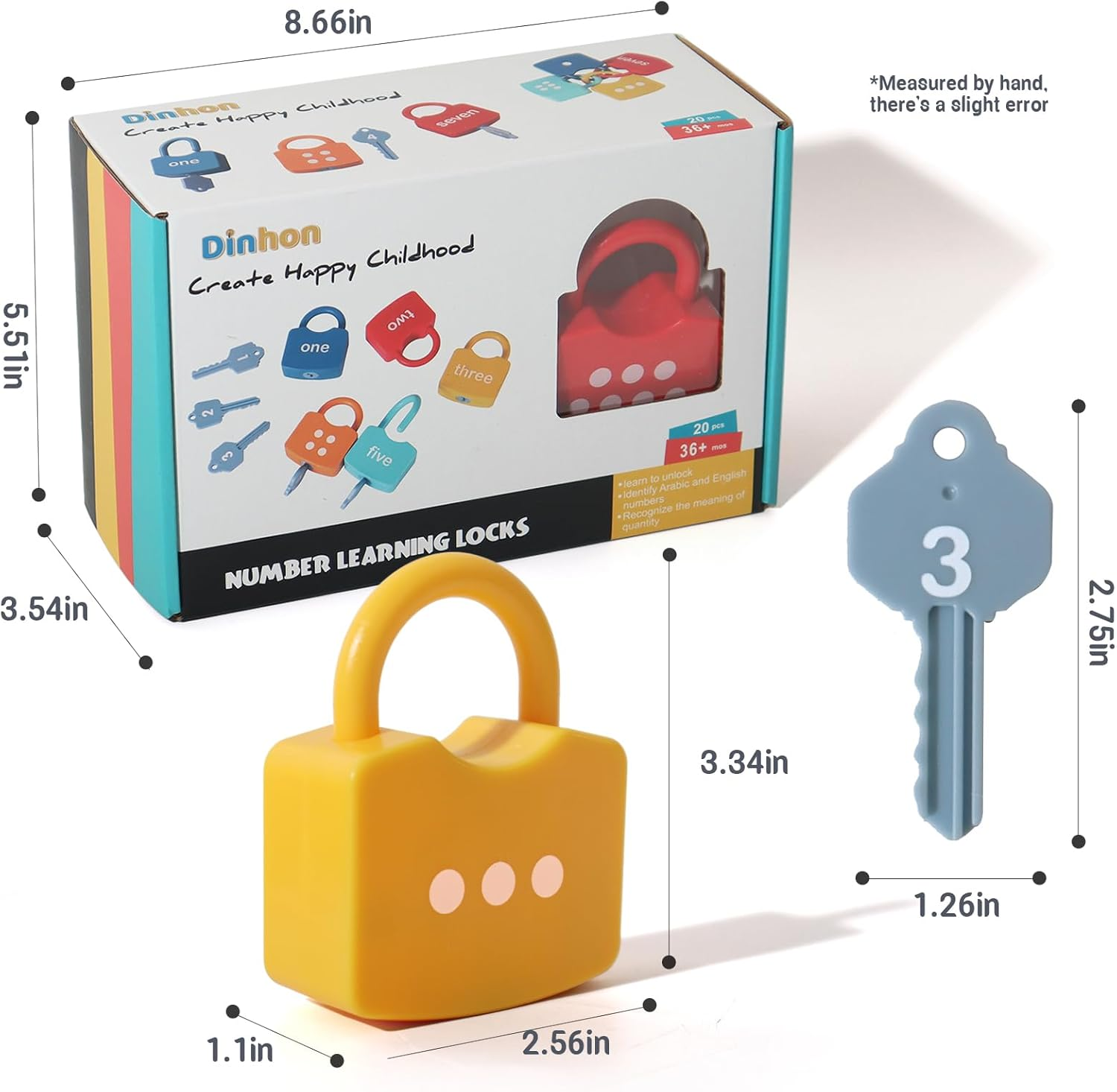 Dinhon Kids Learning Locks with Keys Numbers Matching & Counting Montessori Educational Toys for Ages 3 Yrs+ Boys and Girls Preschool Games Gifts image number 4