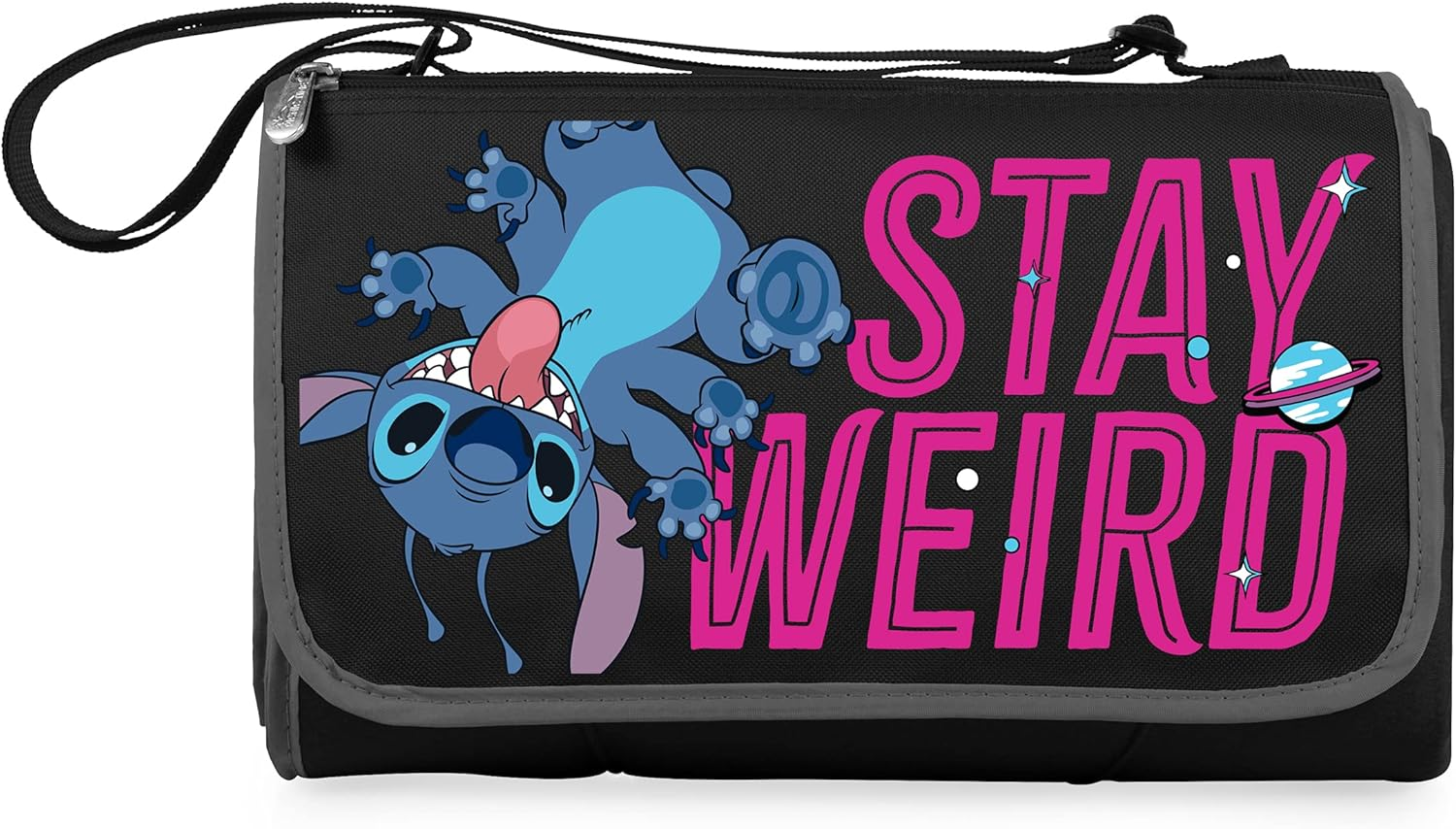 Picnic TIME Disney Disney Mary Poppins Blanket Tote Outdoor Picnic Blanket, Beach Blanket, Camping Blanket, (Sky Blue with Multi Stripe Pattern)