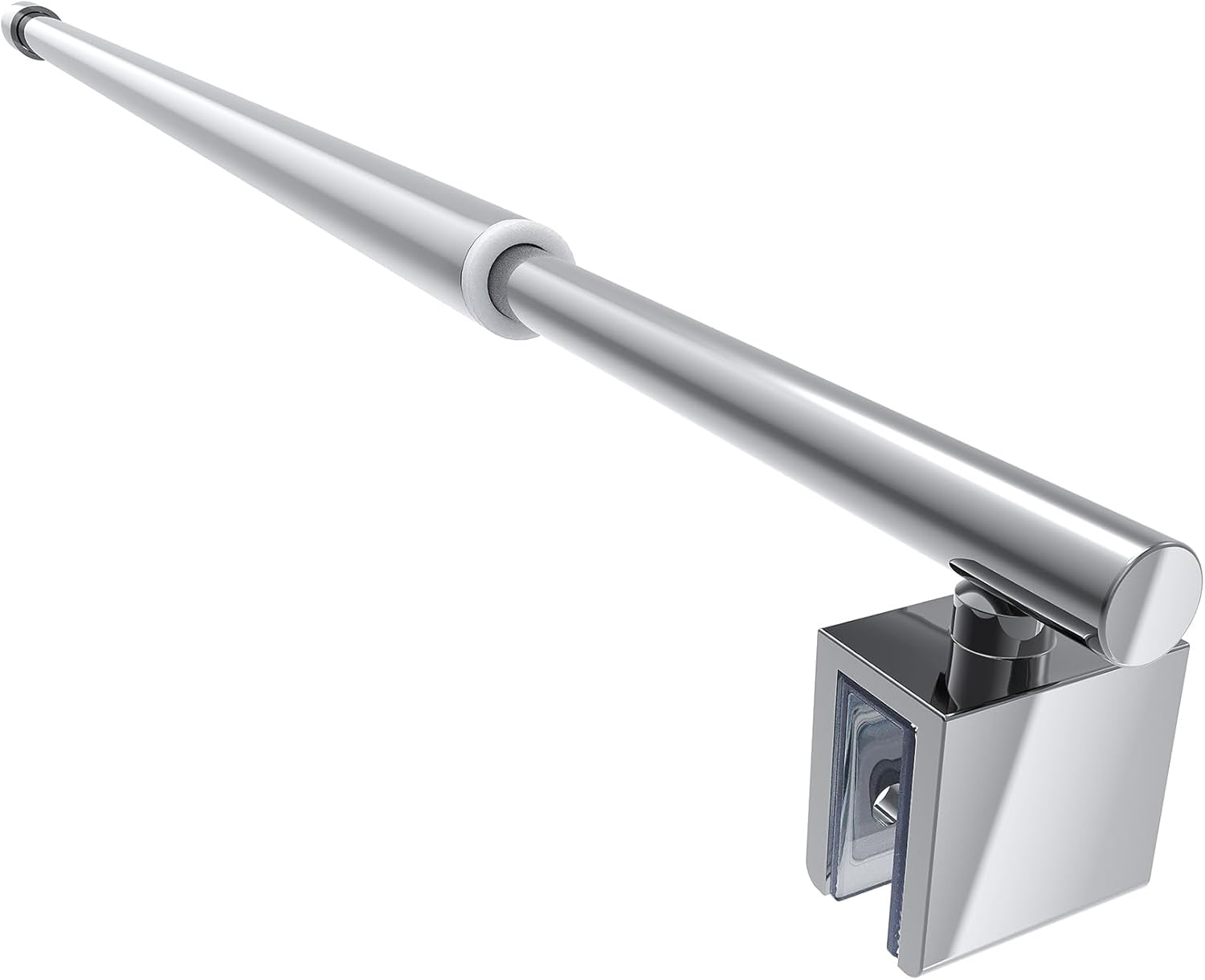 SVNR Adjustable Stainless Steel Telescopic Shower Screen Support Bar, 700Mm-1200Mm, 8-10Mm Glass Thickness (Silver Circular)