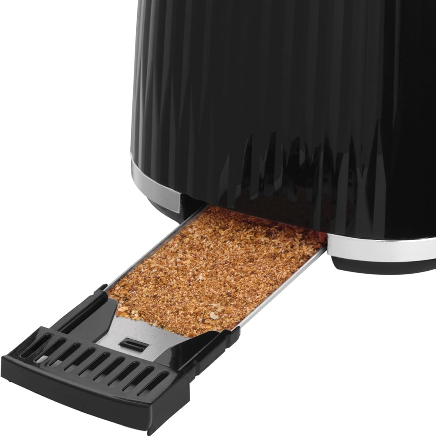 Russell Hobbs Eden 2 Slice Toaster, RHT2737BLK, Textured Design, High Lift, 6 Browning Settings, High Lift Feature, Crumb Tray, Black image number 4