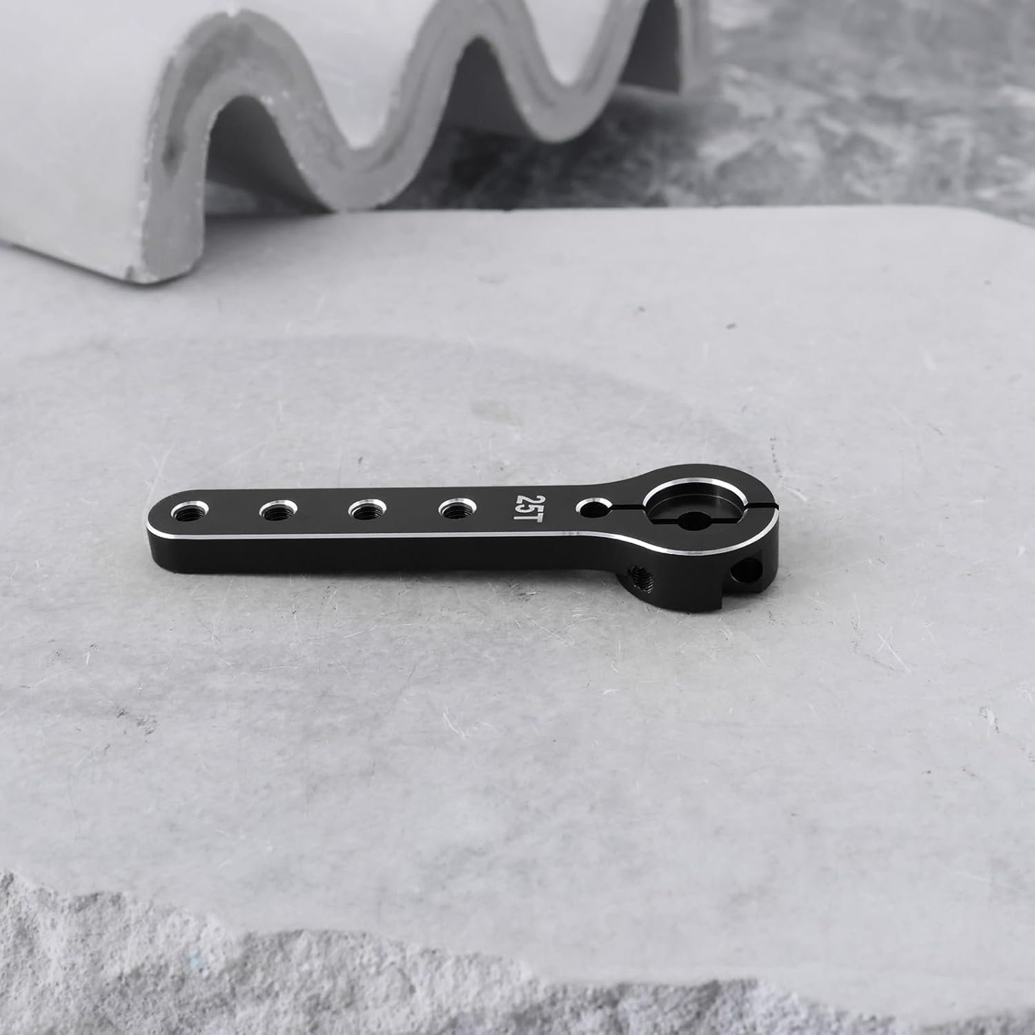 2PCS 25T RC Extension Steering Servo Arm Total Length 56Mm Compatible with 30-100CC Balsa Airplanes Compatible with Futaba, Black - Black image number 6