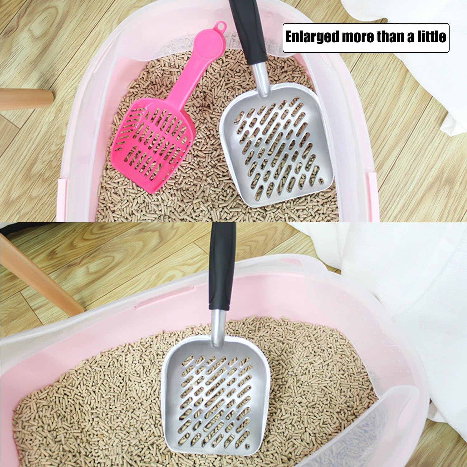 Cat Litter Scoop, Aluminum Alloy Sifter, Metal Scooper, Deep Shovel, Long Handle, Poop Sifting, Kitten Pooper Lifter, Durable Kitty Litterbox Poop Sifter, Premium Multicat Cat Litter Scoop