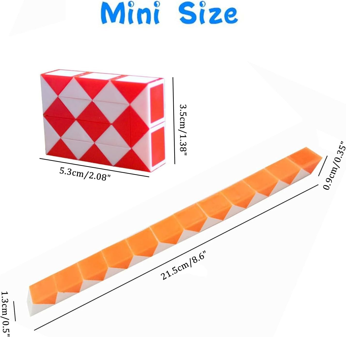 30 Pack 24 Blocks Magic Snake Cube, Mini Snake Speed Cubes for Kids Party Bag Filler, Random Colors, Party Supplies image number 3