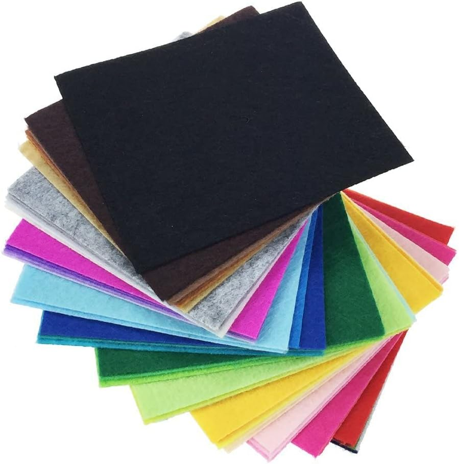 BIGCOW Felt Fabric Sheets, 40 Pieces, 10X10 Cm, Assorted Colours, 1Mm Thick image number 4