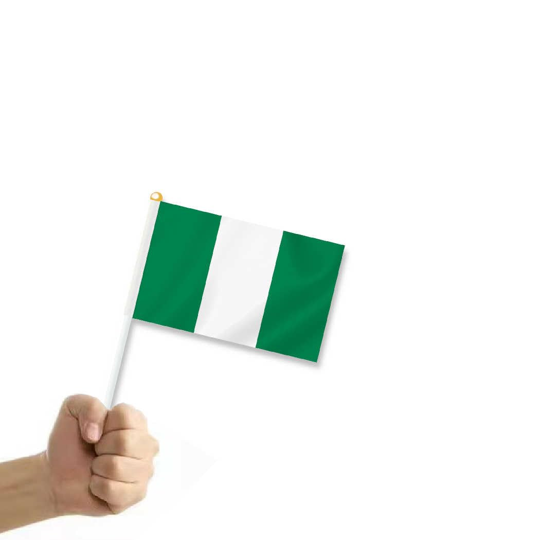 10 PCS Nigeria Handheld Small Flag, Nigerian Hand Held Mini Decor Decoration Banner image number 3