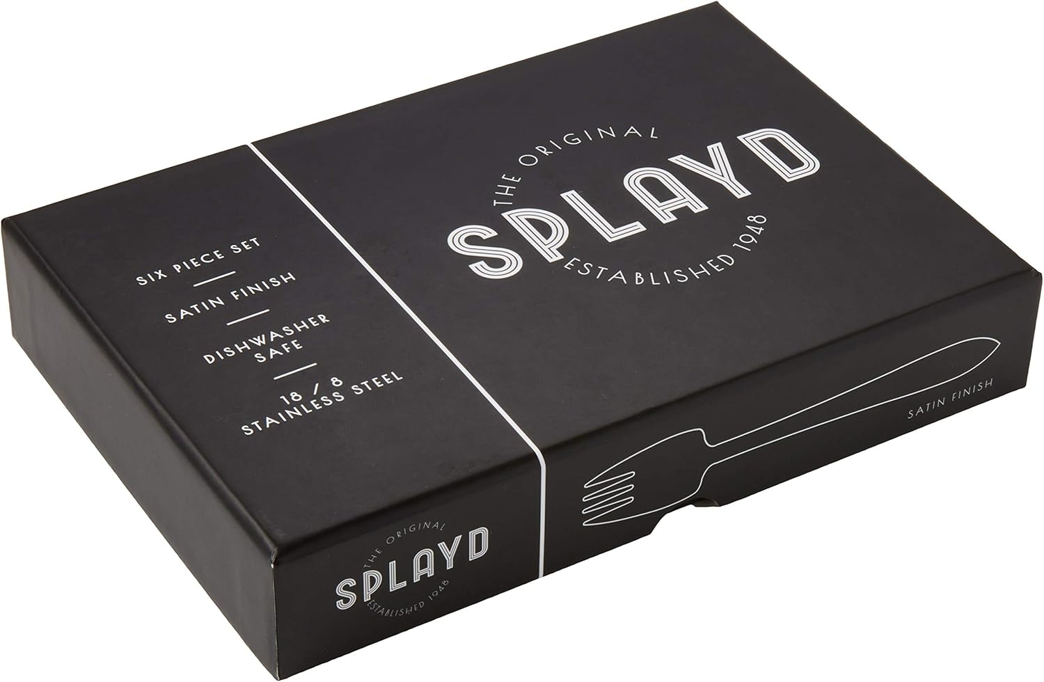Splayd Black Label Stainless Steel Satin Utensils 8 Piece Set | All-In-One Knife, Fork, and Spoon | Premium 18/8 Stainless Steel with Satin Finish | 178 Mm Length image number 2