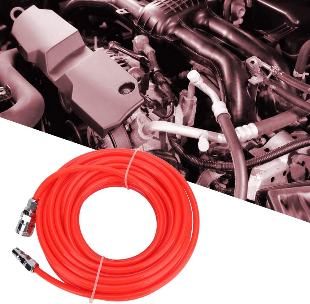 High Pressure Air Compressor Hose 15M 5X8Mm Red with Male Female Quick Coupler Fittings for Inflator Tools image number 4