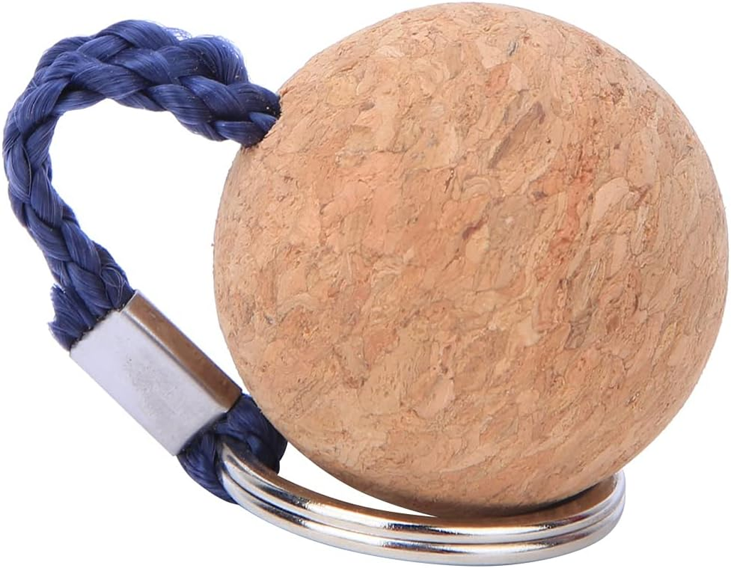 Floating Keychain, Floating Cork Ball Key Ring 2 Pcs Buoyant Keychain Floating Cork Keyring Water Sport Accessories for Marine Boat, Fishing, Sailing, Kayaking - Orange image number 3