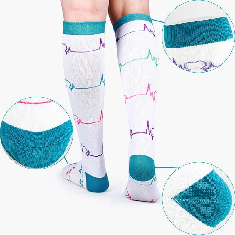 AIMALL Compression Socks for Women and Men, Graduated Medical Stockings, 20-30 Mmhg for Running, Nursing, Travel, Sports Recovery, Varicose Veins, Leg Support image number 6