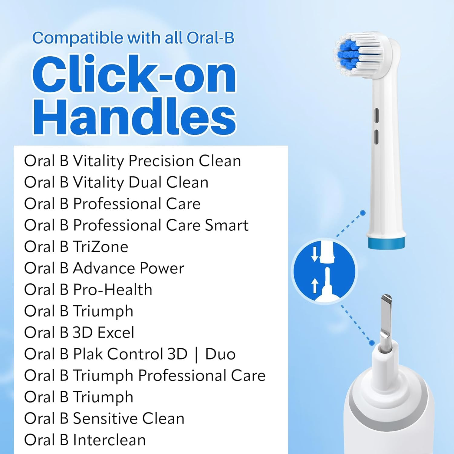 Soft Sensitive Toothbrush Heads Compatible with Oral B Pro Toothbrush, Fit Vitality Plus, Pro 700 100 300 2000, Replacement Brush Heads Soft Sensitive for Gentle Gum Care image number 3