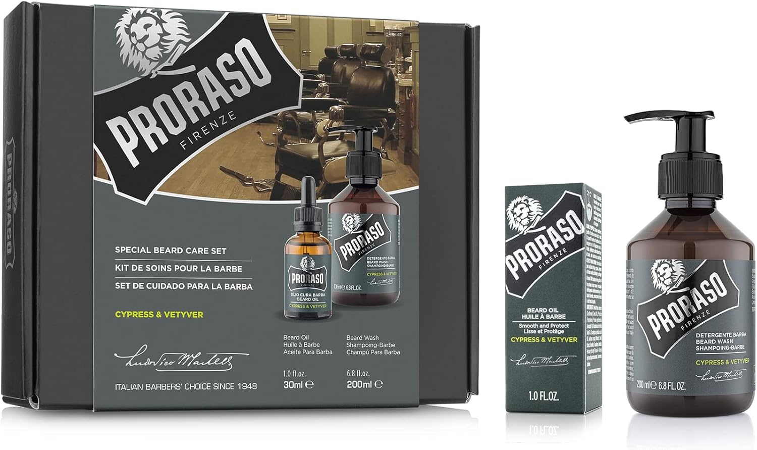 Proraso Proraso Beard Care Duo Kit for New or Short Beards, Cypress and Vetyver, with Beard Balm and Beard Wash, 1 Ct.