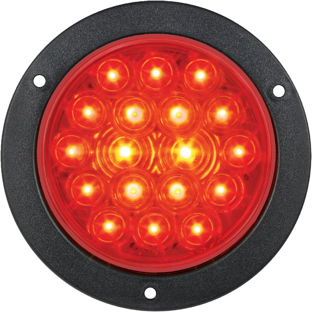 GG Grand General 75872 Red/Red 4 Inch Fleet 18 Led Flange Mount with Bezel, 3 Prong image number 4