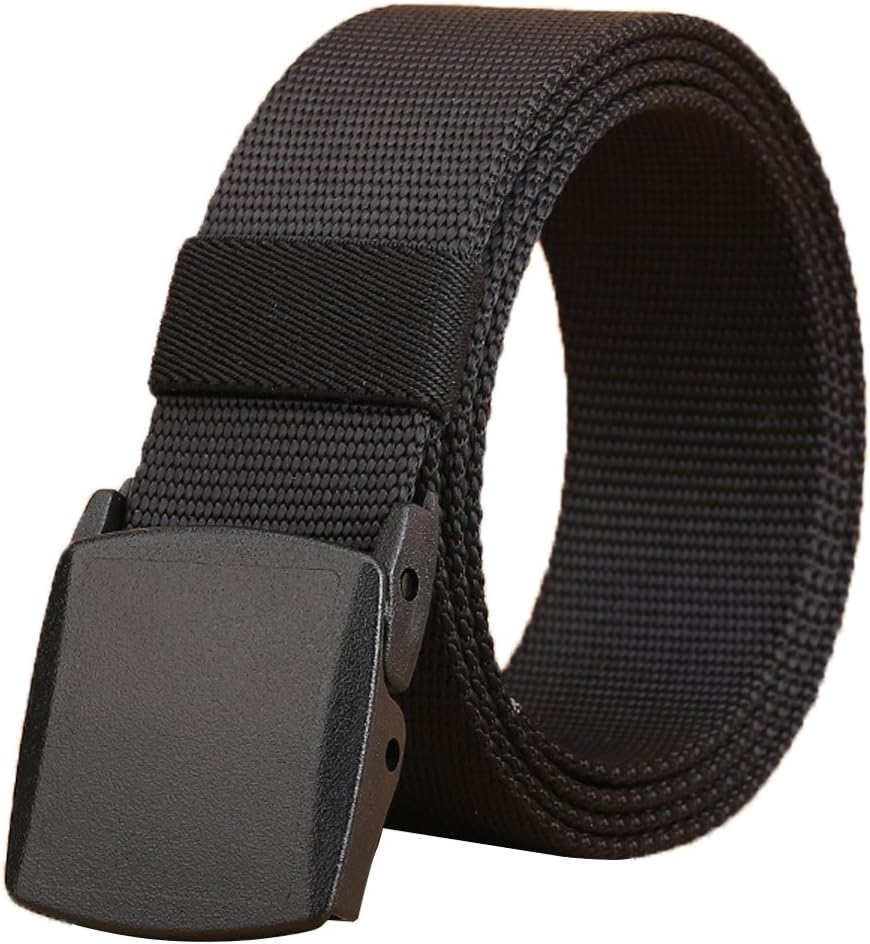 Wyuze Men'S Military Tactical Web Belt, Casual Nylon Webbing with No Metal Buckle