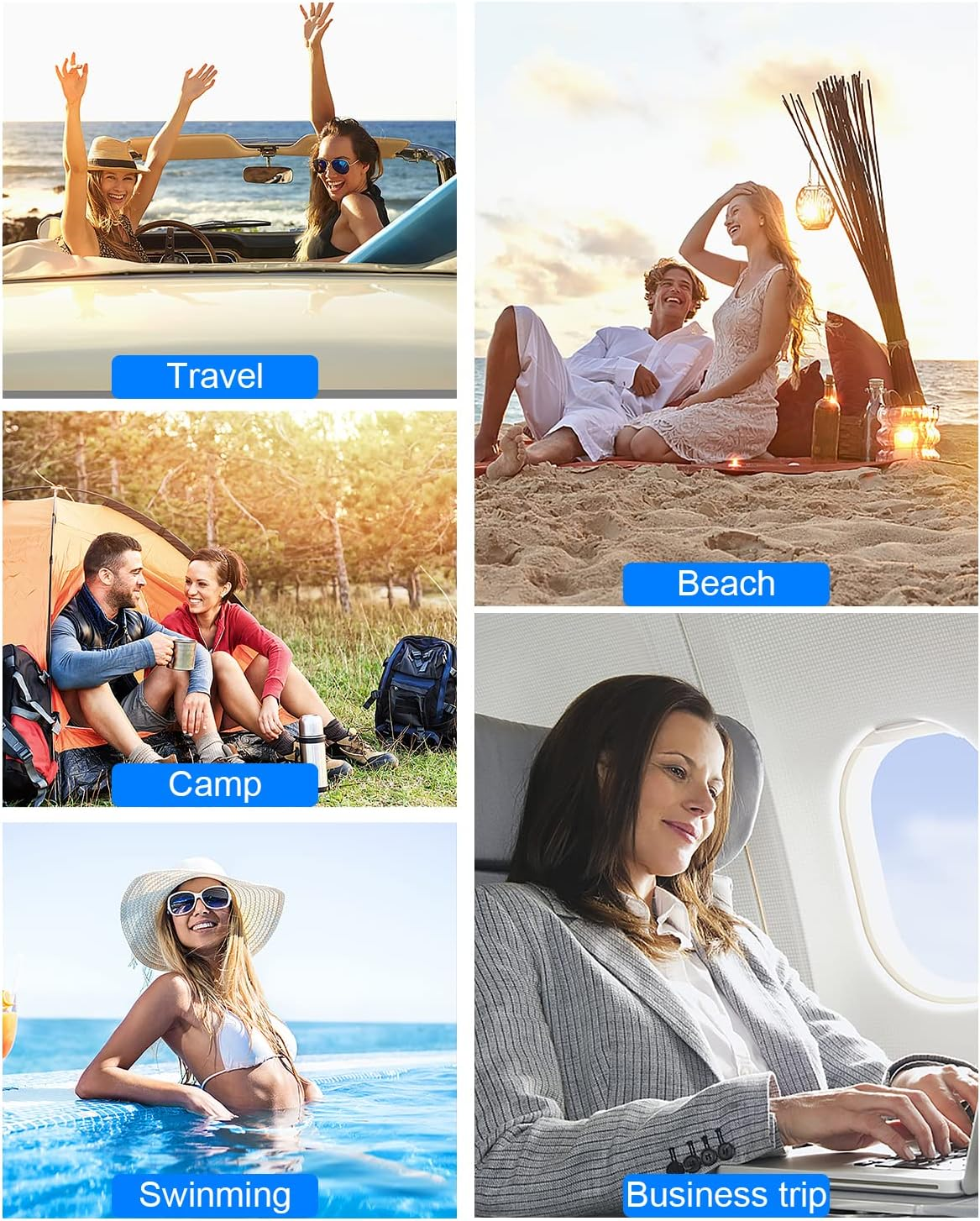 17 Pack Travel Pouches for Toiletries,Tsa Approved,Travel Size Portable Containers,Stand up Pouch,Refillable Travel Accessories for Shampoo Conditioner Lotion Soap Liquids, White, B-17Cs image number 1