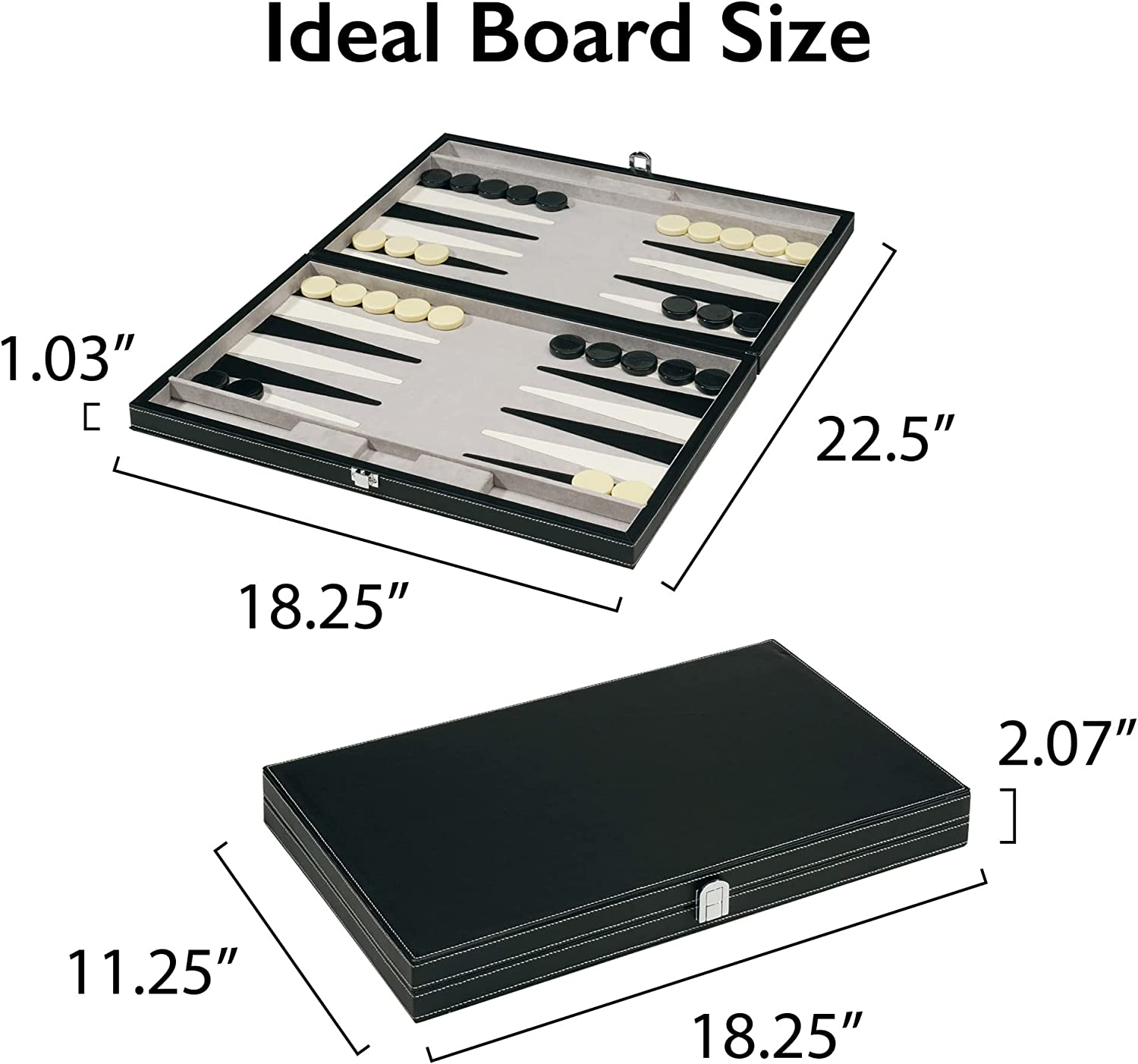 Mainstreet Classics 18-Inch Backgammon Board Game Set image number 2