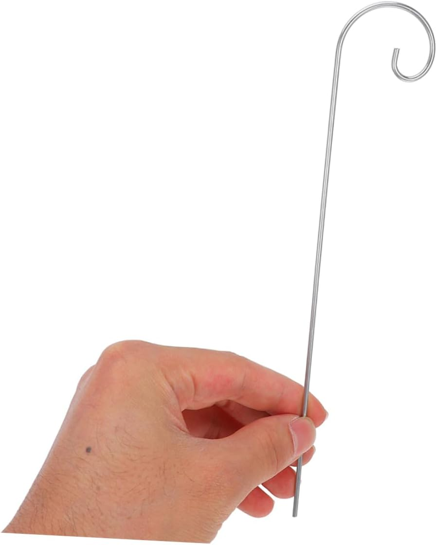 INOOMP 20Pcs Mini Shepherd Hook Garden Plant Sign Stake Metal Garden Markers Stake Outdoor Lawn Ornament Hanger for Hanging Plants Signs Decorations image number 1