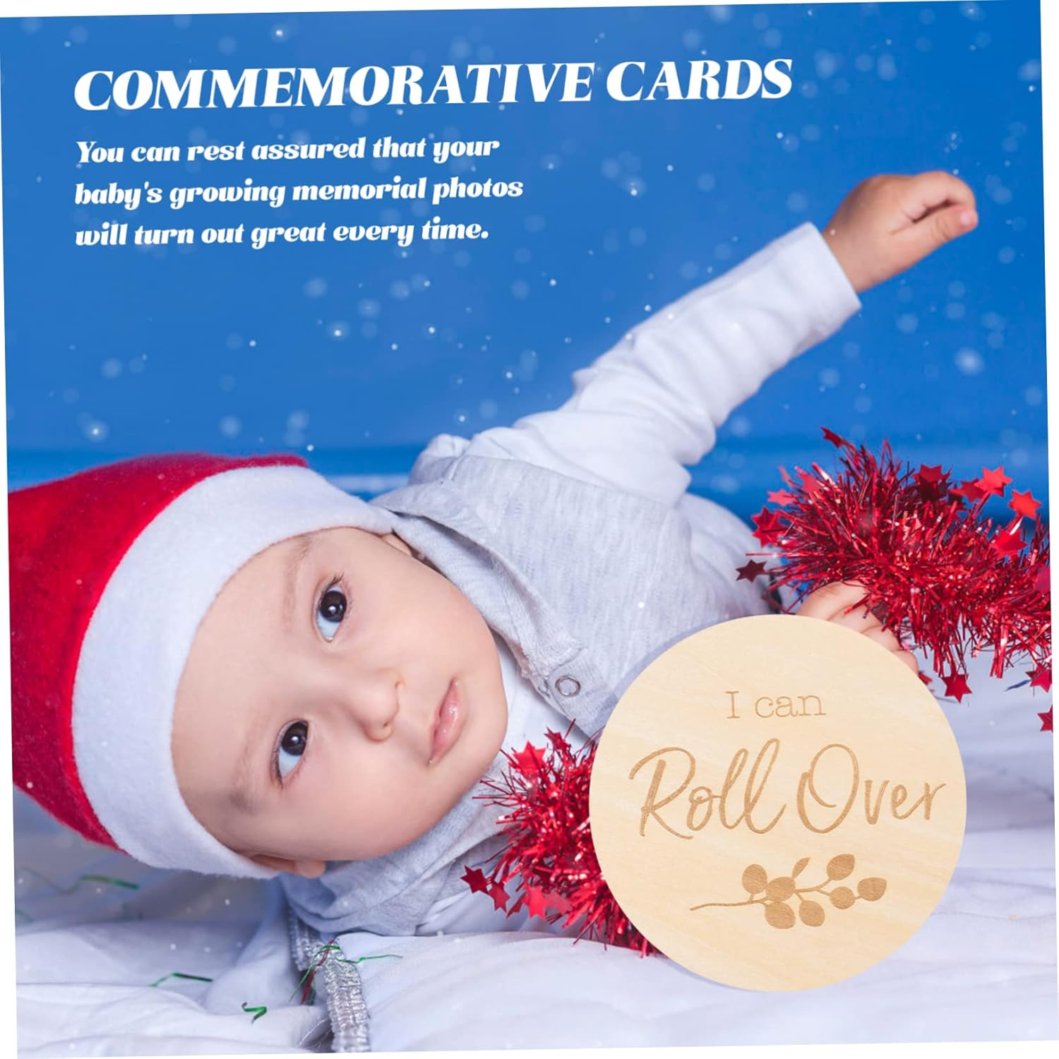 12Pcs Wooden Milestone Cards for Growth Journey Milestone Discs for Newborn Photos for Monthly Memories and Room Decor image number 5