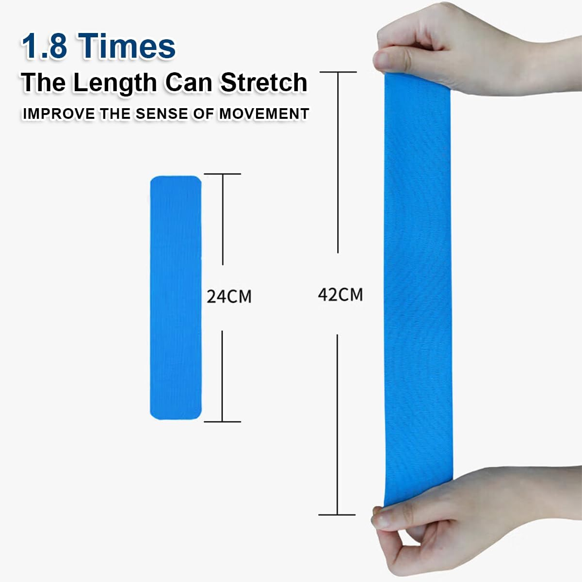 20Pcs Kinesiology Tape for Knee, Upgraded Precut Elastic Sports Tape, Knee Pain Relief Athletic Tape, Waterproof & Elastic, Breathable Hypoallergenic Latex-Free Tape（Blue） image number 3