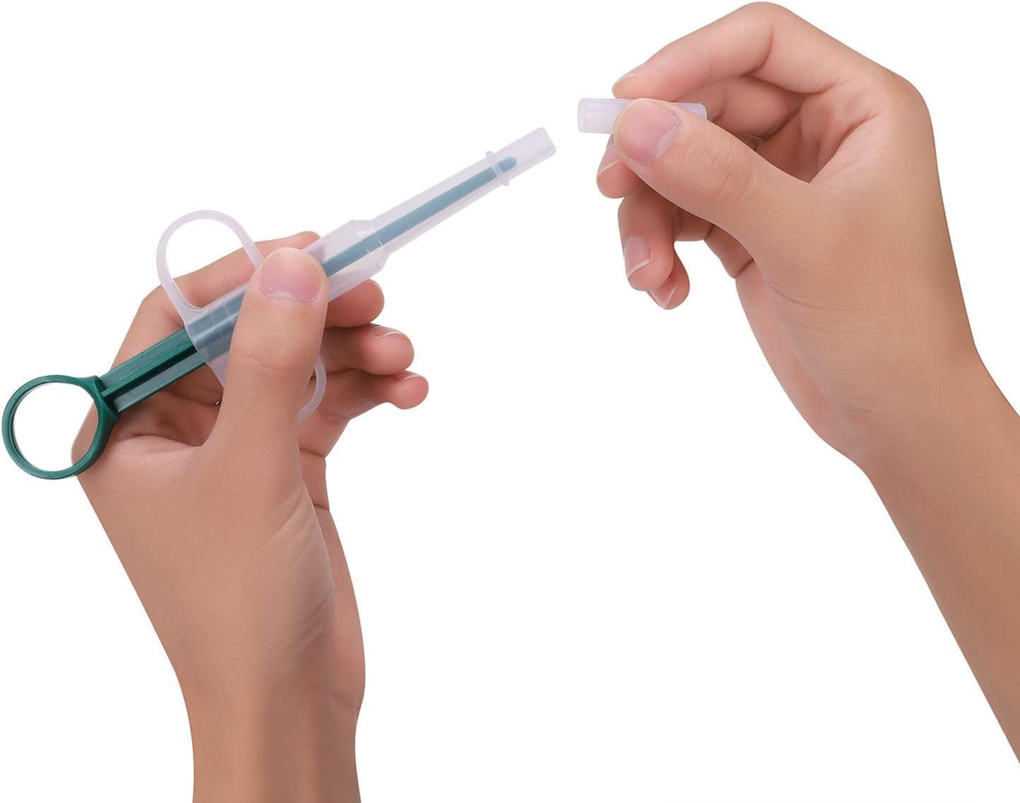 2 Pieces Pet Pill Dispenser Silicone Medicine Feeder Soft Tip Tablet Syringe Popper Tool Pet Medicine Shooter for Feeding Dogs Cats Animals Feeding Dogs Cats Animals (Green, One Size) image number 3