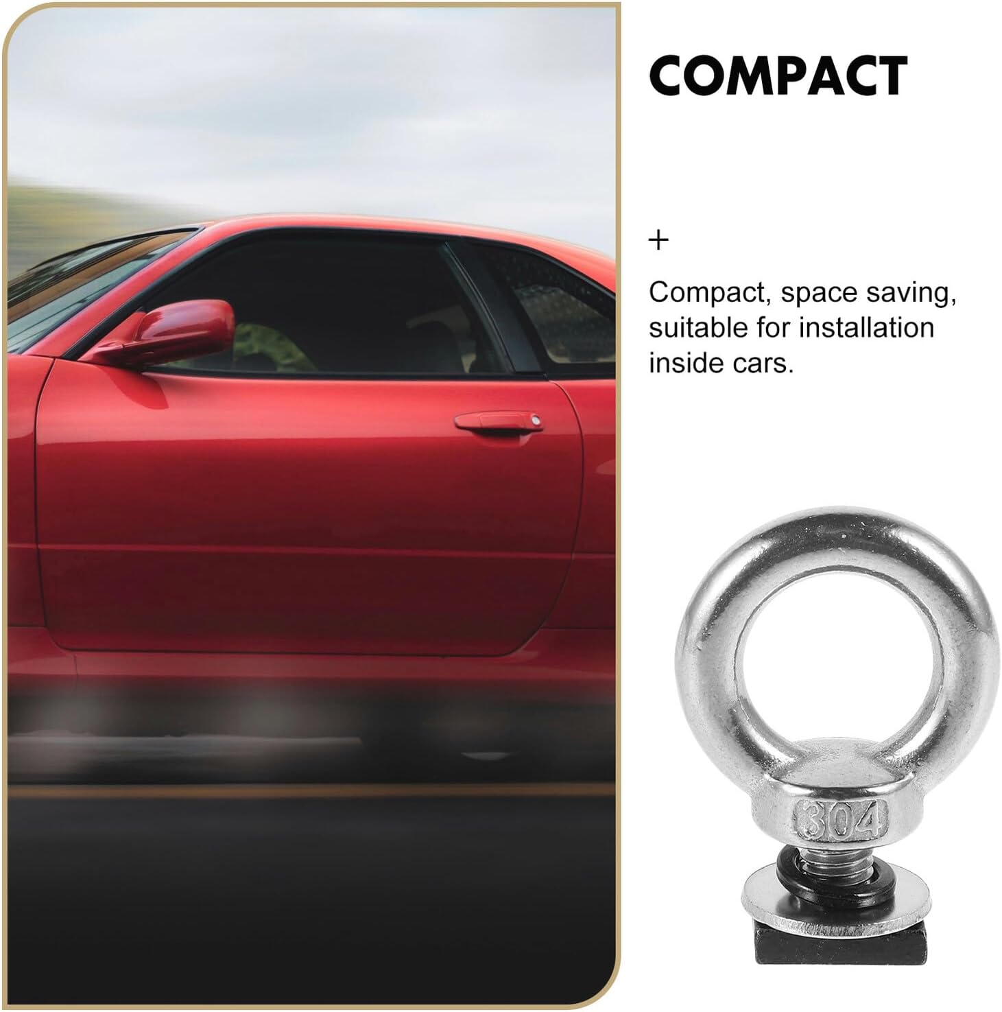 Roof Rack T Slot M8 Tie down Anchor Bolt Stainless Steel Eye Ring for Trailer Tie down Accessories and Roof Top Tent Mounts image number 3