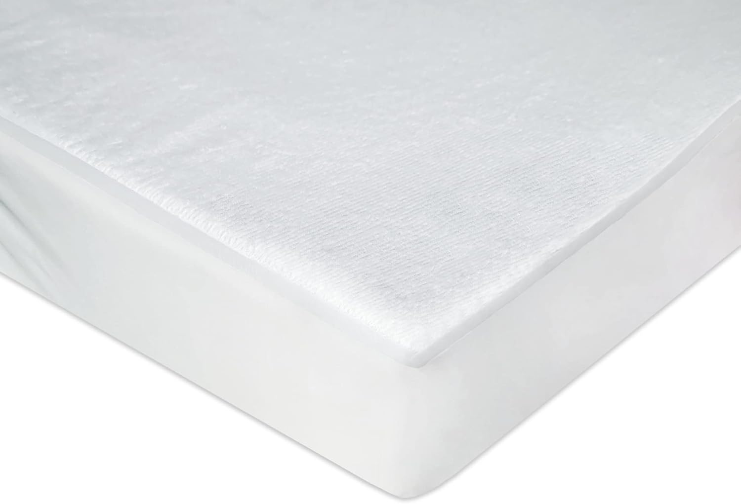 Next to Me Crib 100% Waterproof Mattress Protector | Non-Noisy & Non-Allergenic Fitted Sheet | Soft and Super Absorbent, 145 GSM Terry Towelling Fabric (White, 83-85 X 50-51 Cm)