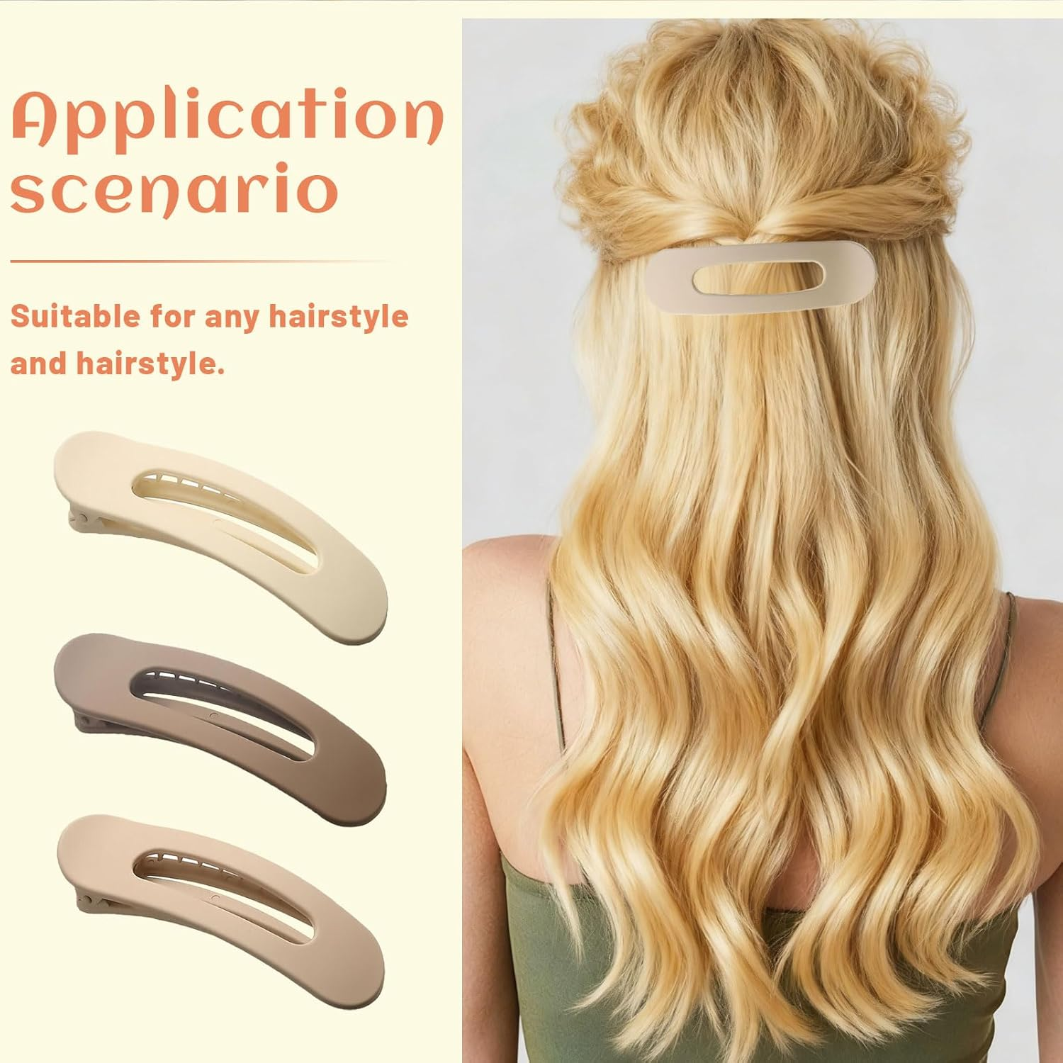 Xanthelle Hair Clips Ladies, 5 Pack Flat Hair Clips, Medium Hair Clips, Hair Clip for Thin Hair, French Hair Clip & Hair Clips Ladies image number 2