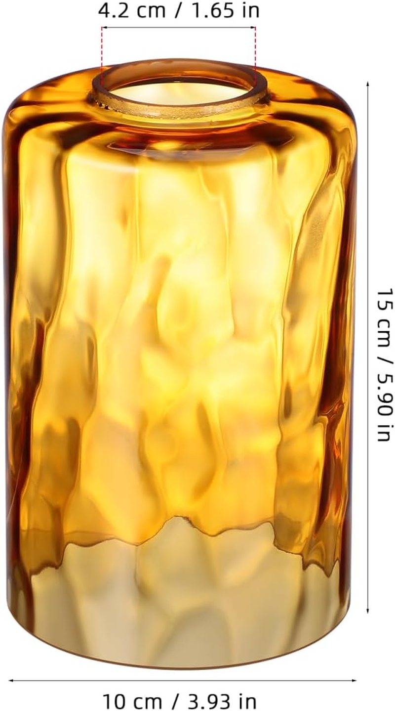 SHERCHPRY Stone-Patterned Small Lampshade Decorative Glass Lamp Shade Replacement for Pendant and Floor Lights Clear Cylinder Design for Living Room Bedroom Lighting 4X4 Inches image number 2