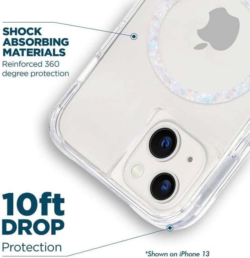 Case-Mate Iphone 14 plus Case - Clear Twinkle Diamond [10Ft Drop Protection] [Compatible with Magsafe] Magnetic Cover with Cute Bling Sparkle for Iphone 14 plus 6.7", Anti-Yellow, Anti-Scratch, Slim - Karat Onyx image number 3