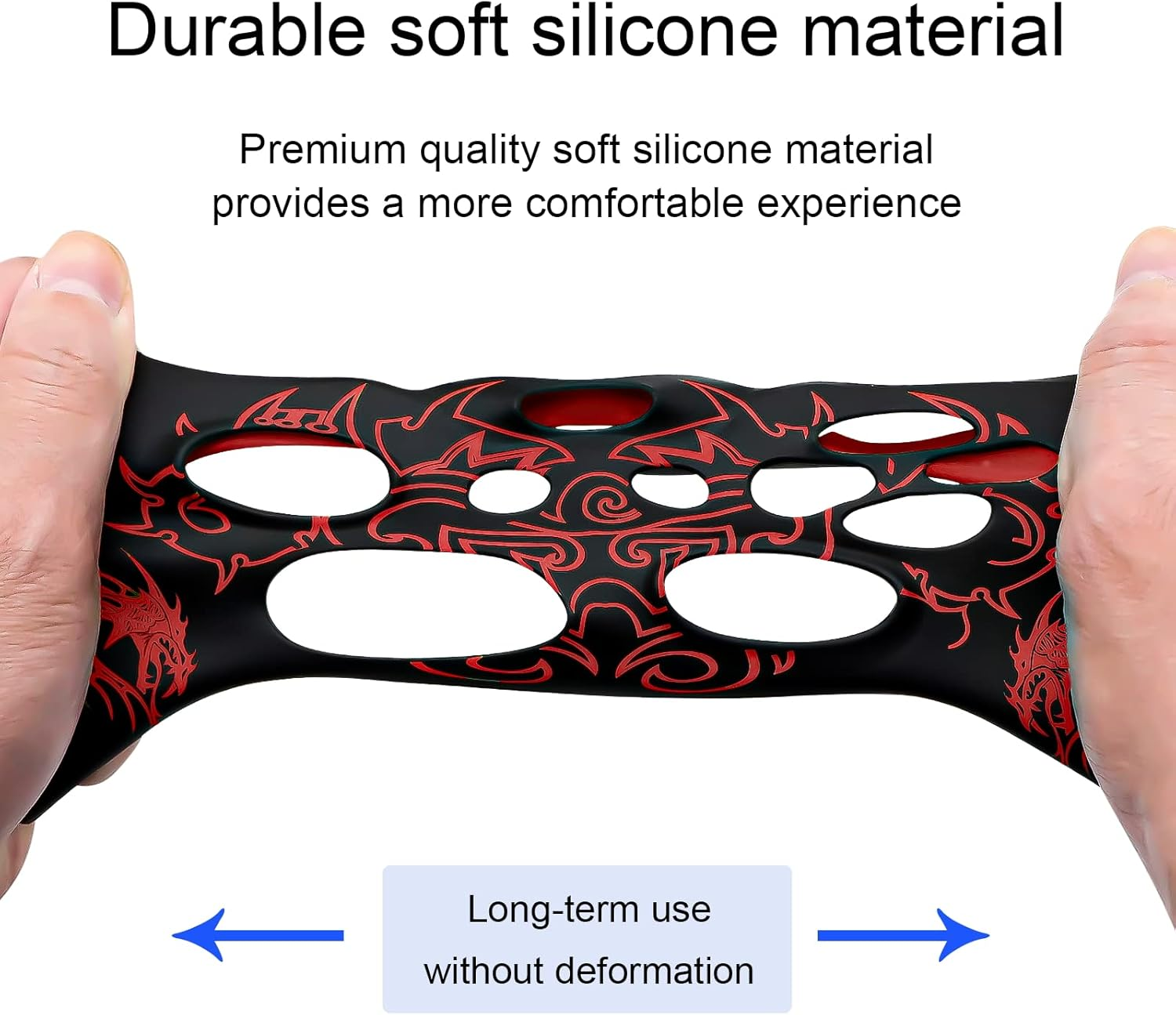 BRHE Xbox One/Xbox One S Controller Skin, Anti-Slip Silicone Cover Protector Case Accessories Set for Microsoft Xbox 1 Gamepad Joystick with 2 Thumb Grips Caps (Red Blue Black) Red Red