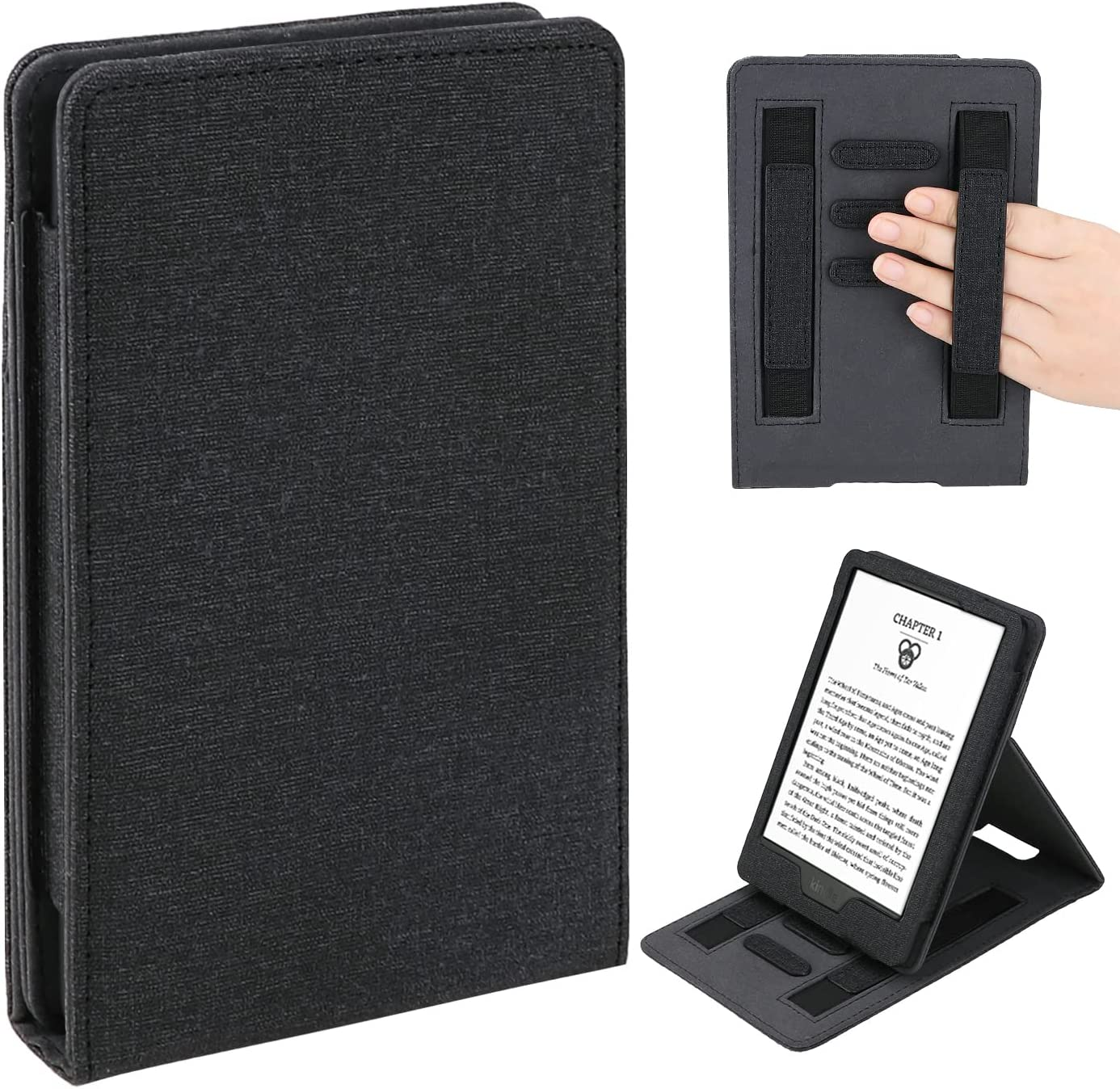 WALNEW Flip Case for 6&rdquo; All-New Kindle 11Th Gen 2024/2022(Model No. C2V2L3, RS23CV), Vertical Multi-Viewing Stand Cover with Two Hand Straps and Auto Wake/Sleep for Kindle 11Th Generation