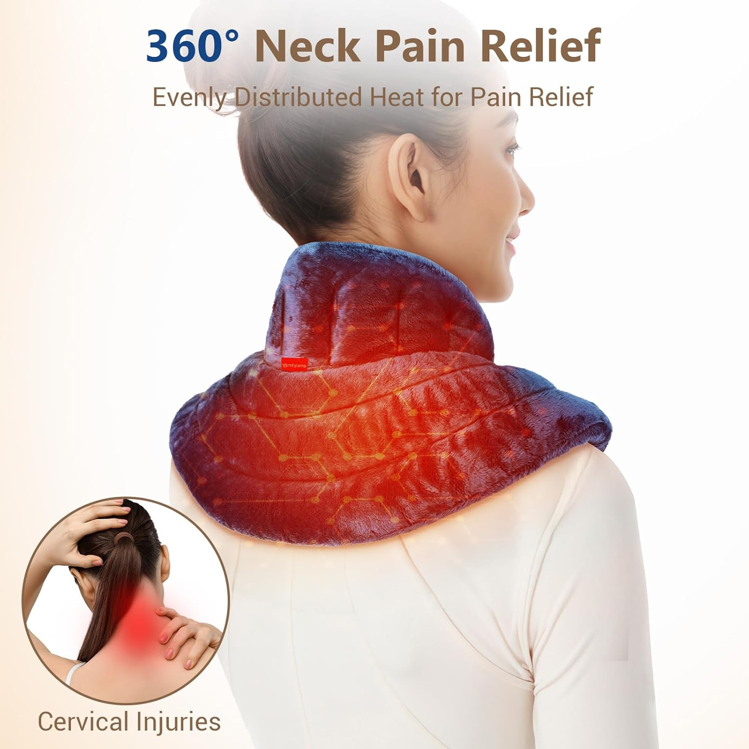 Comfytemp Microwavable Heating Pad for Neck and Shoulders, Ideal Presents for Father, Reusable Weighted Heat Pack,Moist Heating Pad for Neck Shoulder, Cramps, Physical Therapy for Muscle Aches image number 6