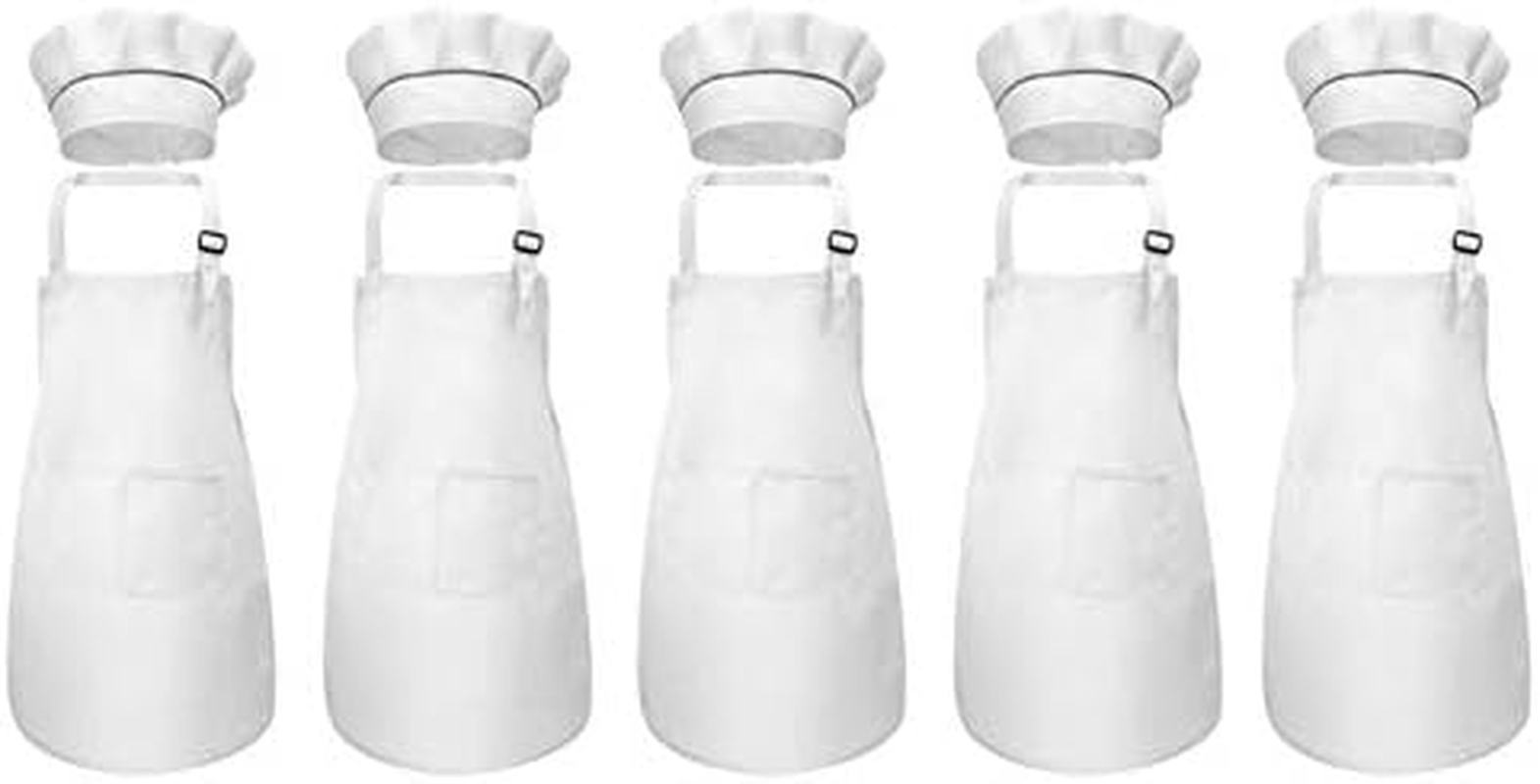 Oidnvay 10-Piece Children'S Apron and Chef Hat Set Adjustable Children'S Kitchen Apron for Cooking and Painting image number 2