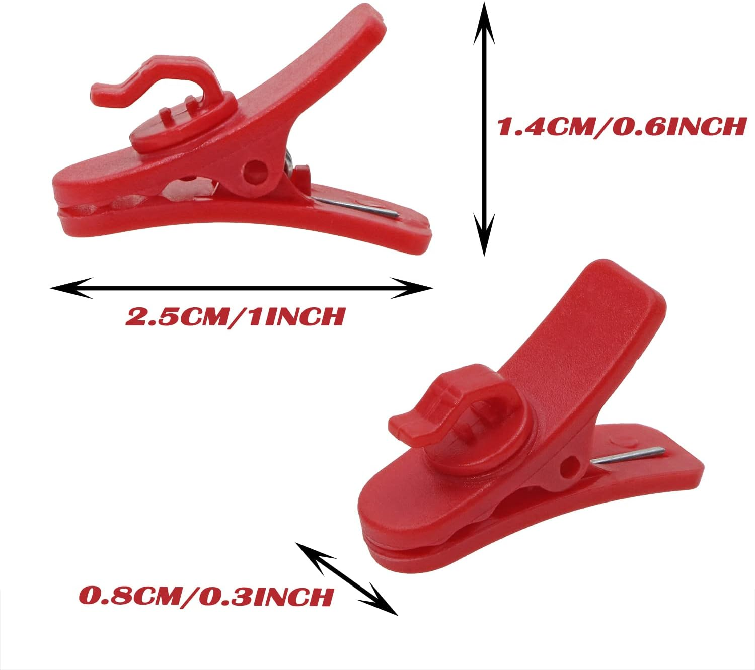 Mini Skater 5Pcs Earphone Cable Wire Clip 1 Inch Length Small 360 Degree Rotate Headset Wire Clip for Headphone Earphone (Red)