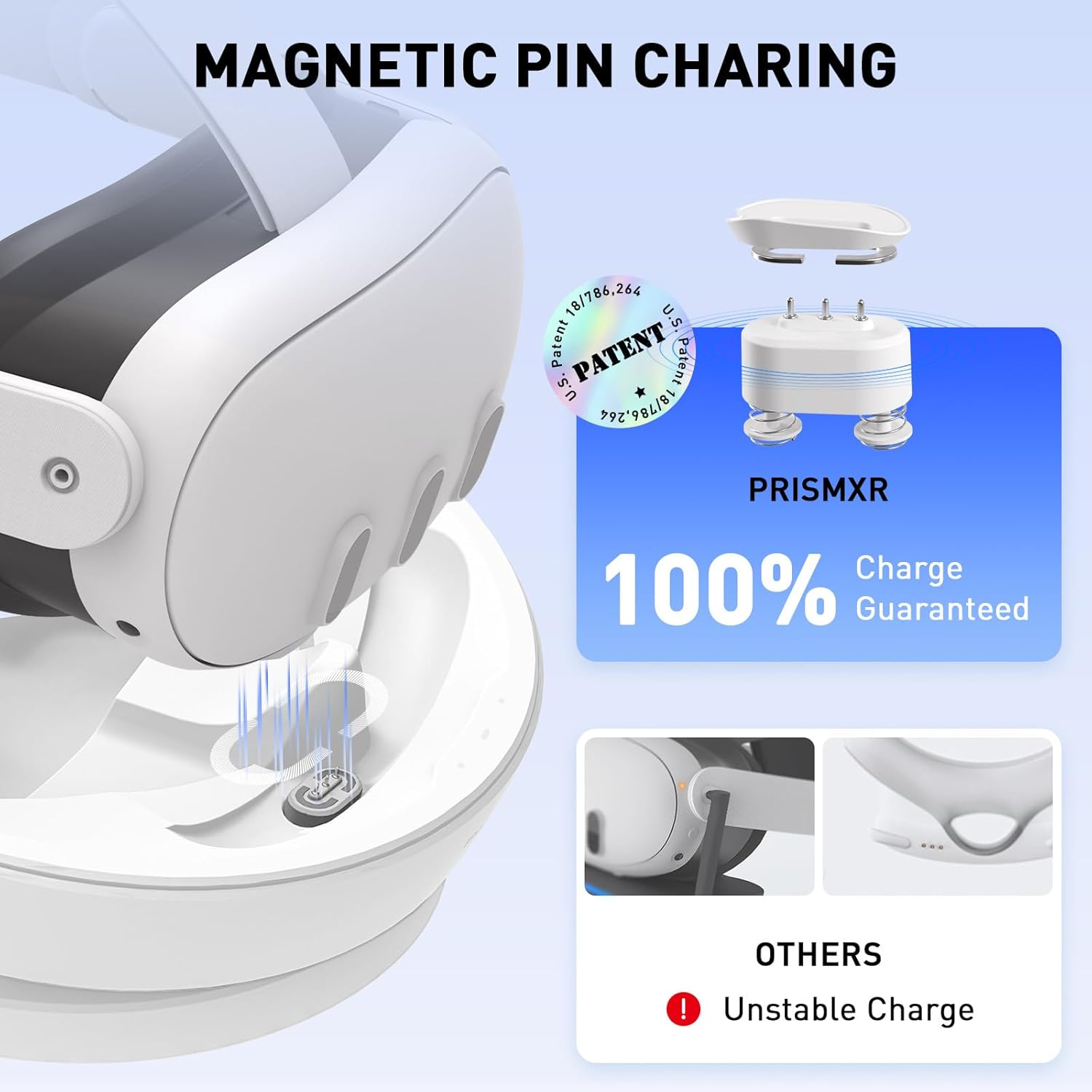 PRISMXR Carina D1 Quest 3 Charging Dock - USB-C, Wei&szlig; image number 1