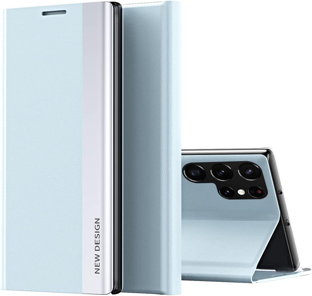 COQUE Samsung Galaxy S25 Ultra Case, Ultra Thin Flip Case Right Side Magnetic Leather Shell Shockproof TPU Phone Case for Samsung Galaxy S25, Ultra Yellow