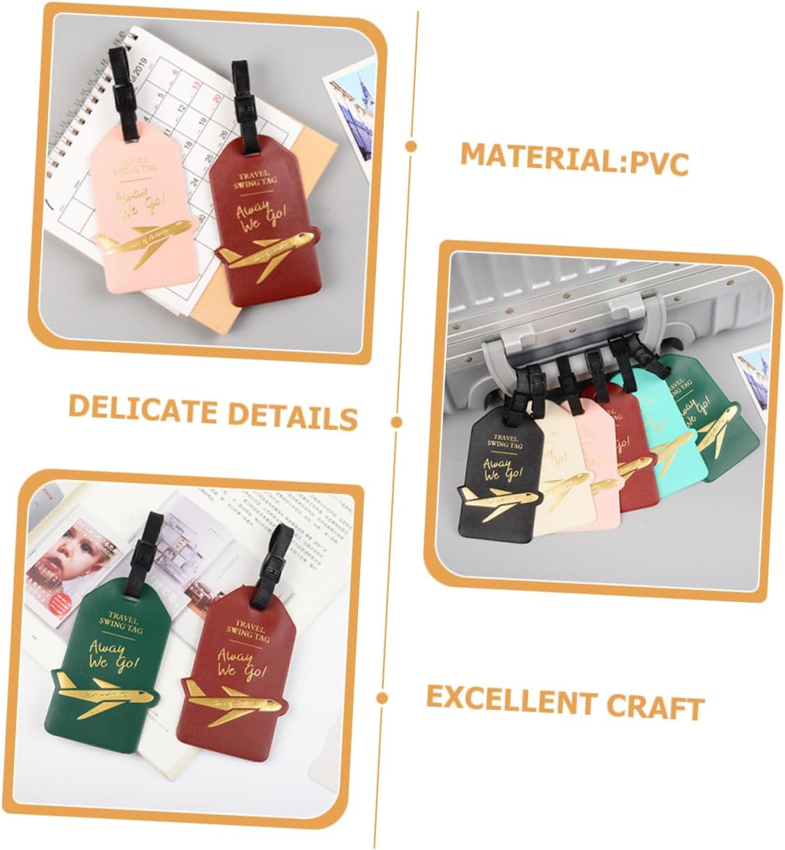 CHILDWEET Travel Suitcase Tag Luggage Id Labels Baggage Tag Straps Connector Random Color image number 2