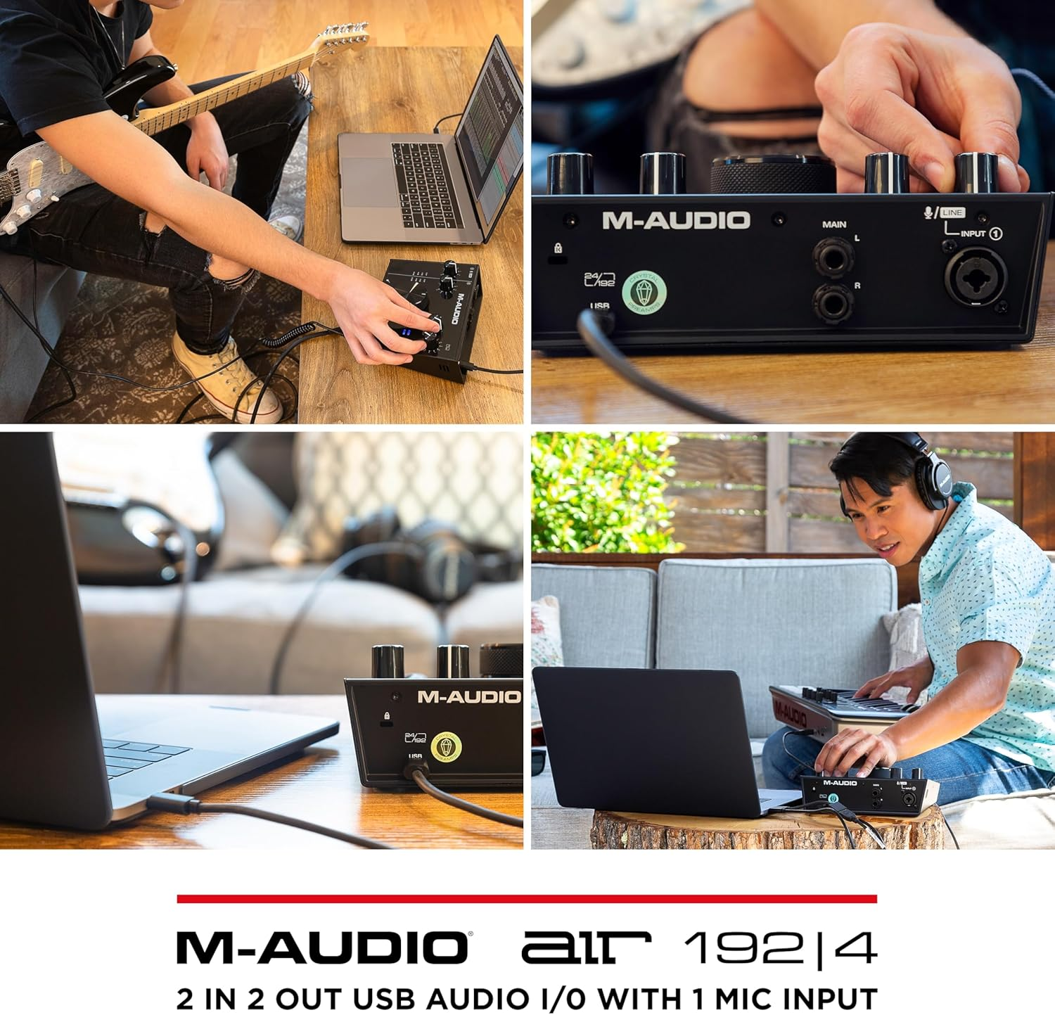 M-Audio AIR 192X4 USB C Audio Interface for Recording, Podcasting, Streaming with Studio Quality Sound, 1 XLR in and Music Production Software image number 6